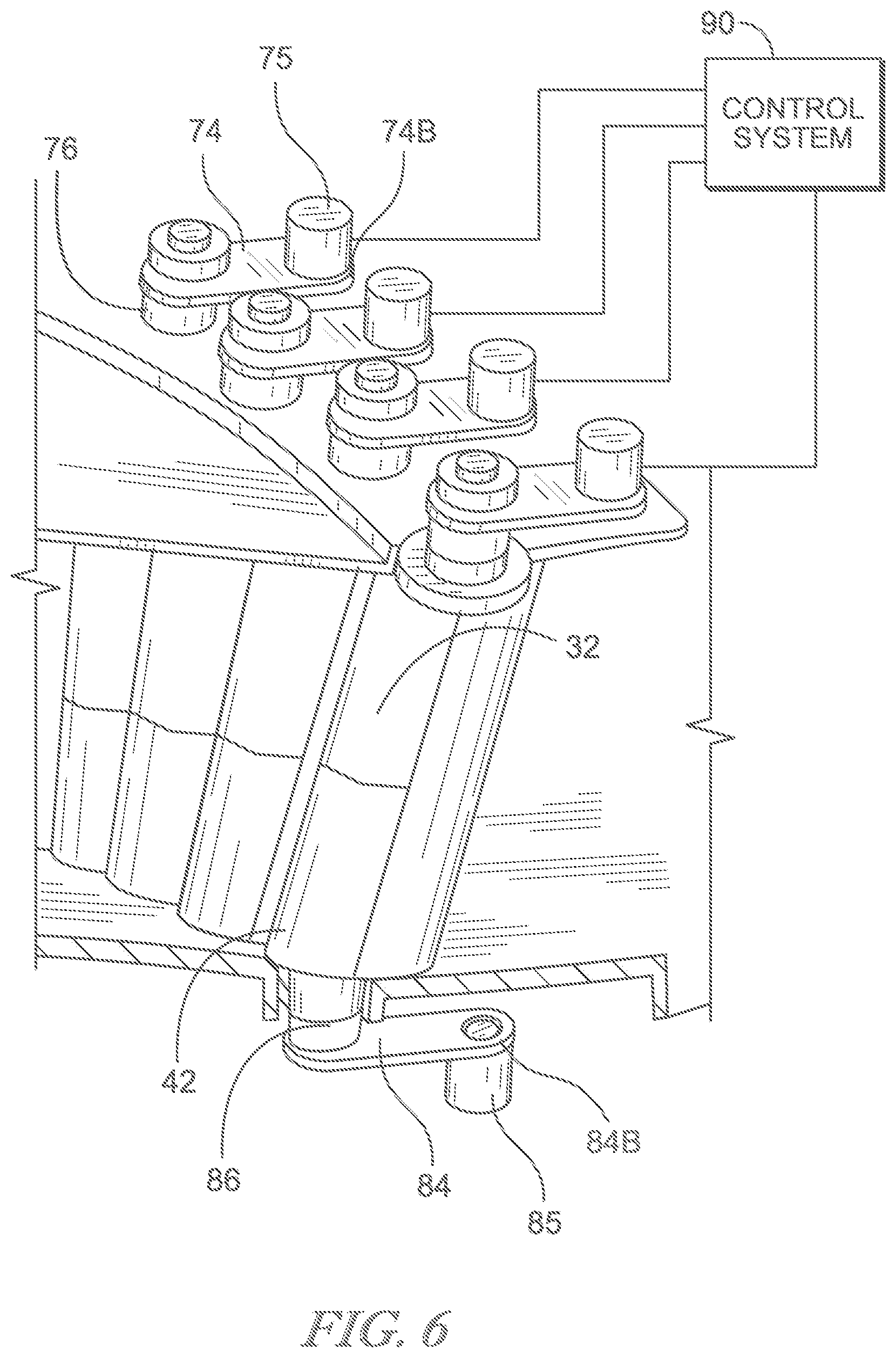 Patent US12480422 Figure 8 – Segmented variable fan outlet guide vane with pass through actuation mechanisms