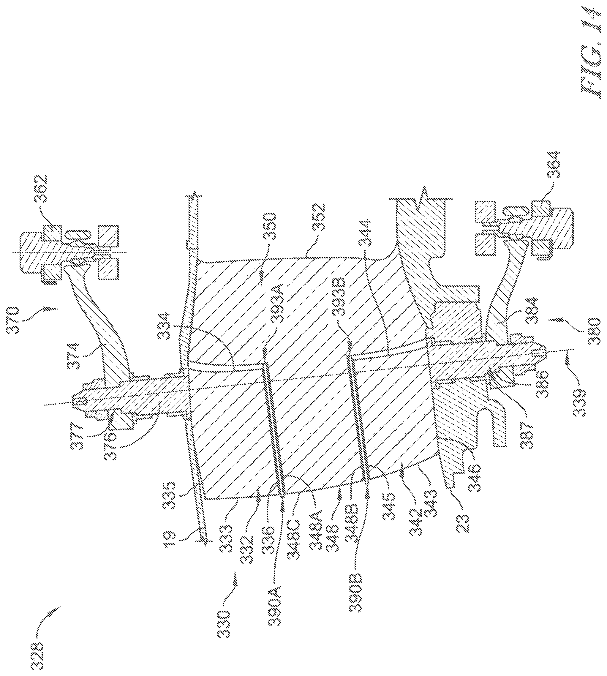 Patent US12480422 Figure 16 – Segmented variable fan outlet guide vane with pass through actuation mechanisms