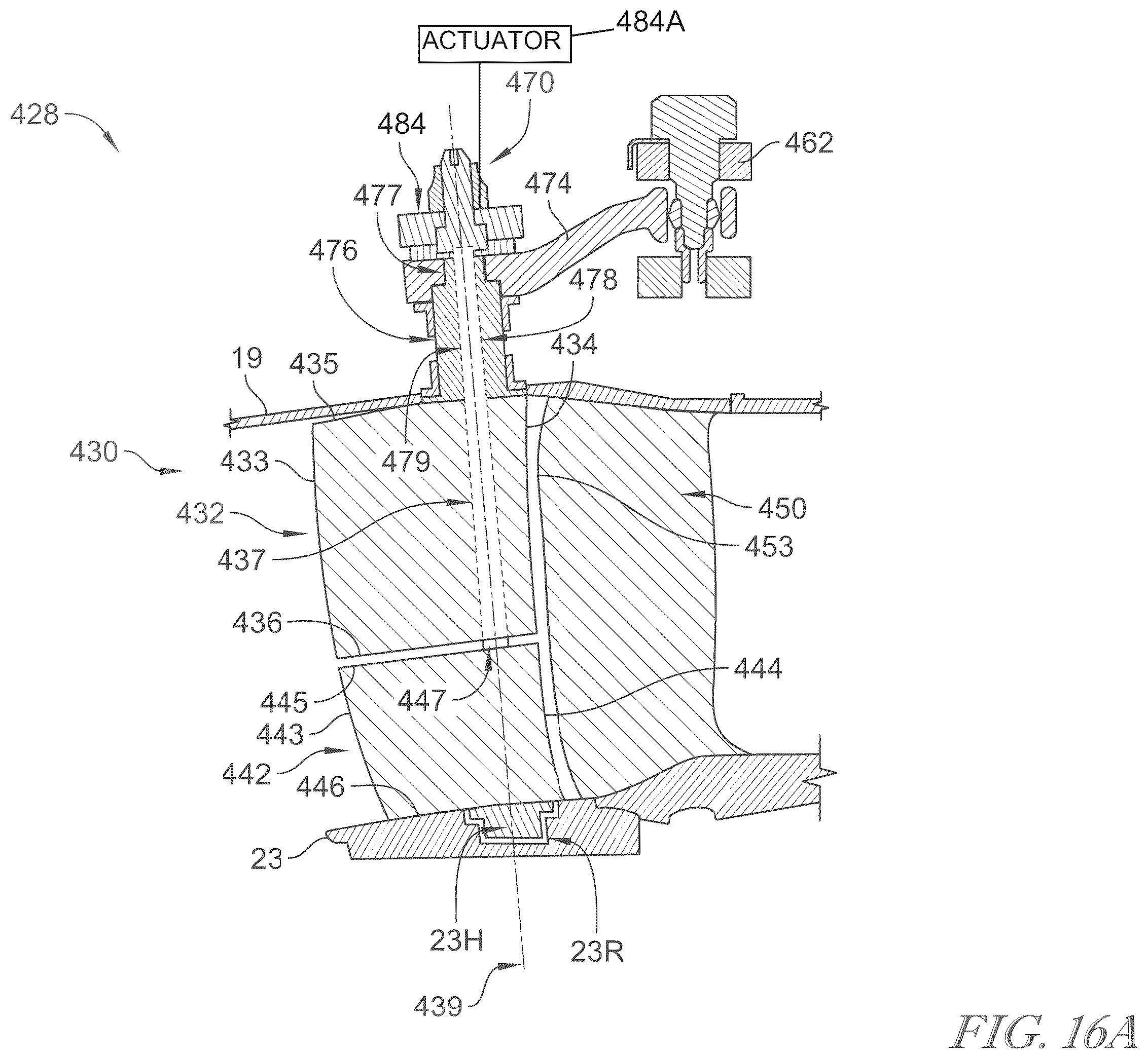 Patent US12480422 Figure 18 – Segmented variable fan outlet guide vane with pass through actuation mechanisms