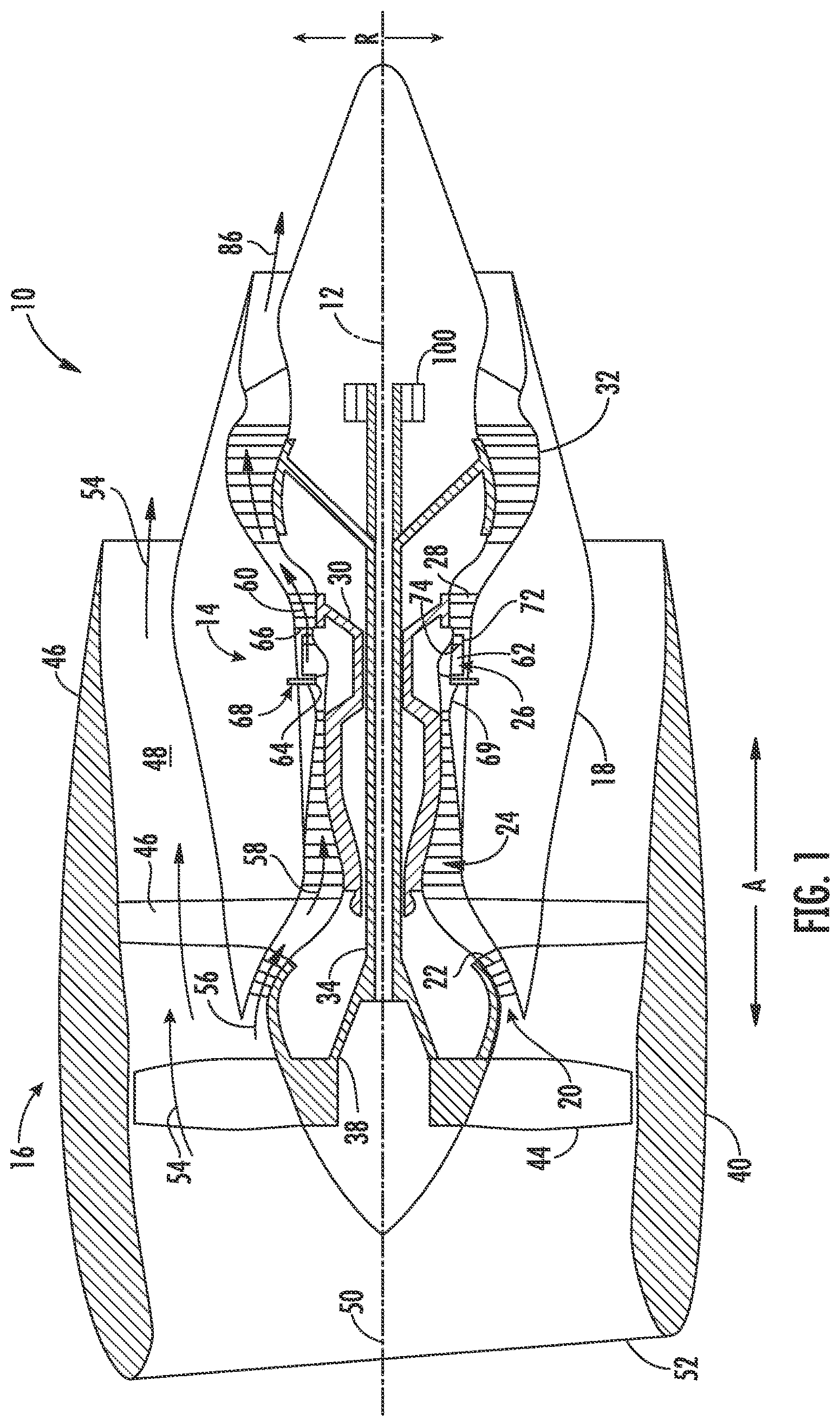 Patent US12480423 Figure 1 – System and method for mitigating bowed rotor in a gas turbine engine