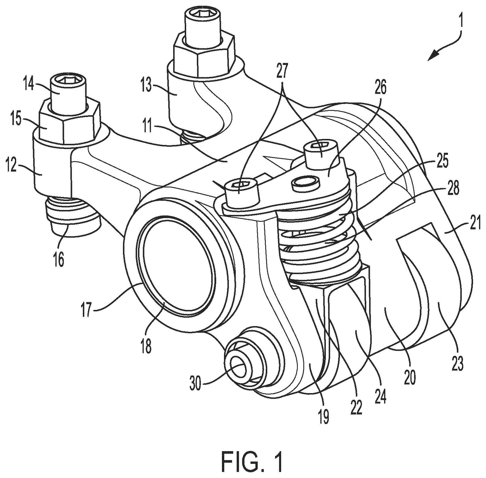 Patent US12480429 Figure 1 – Variable valve lift rocker arm assembly