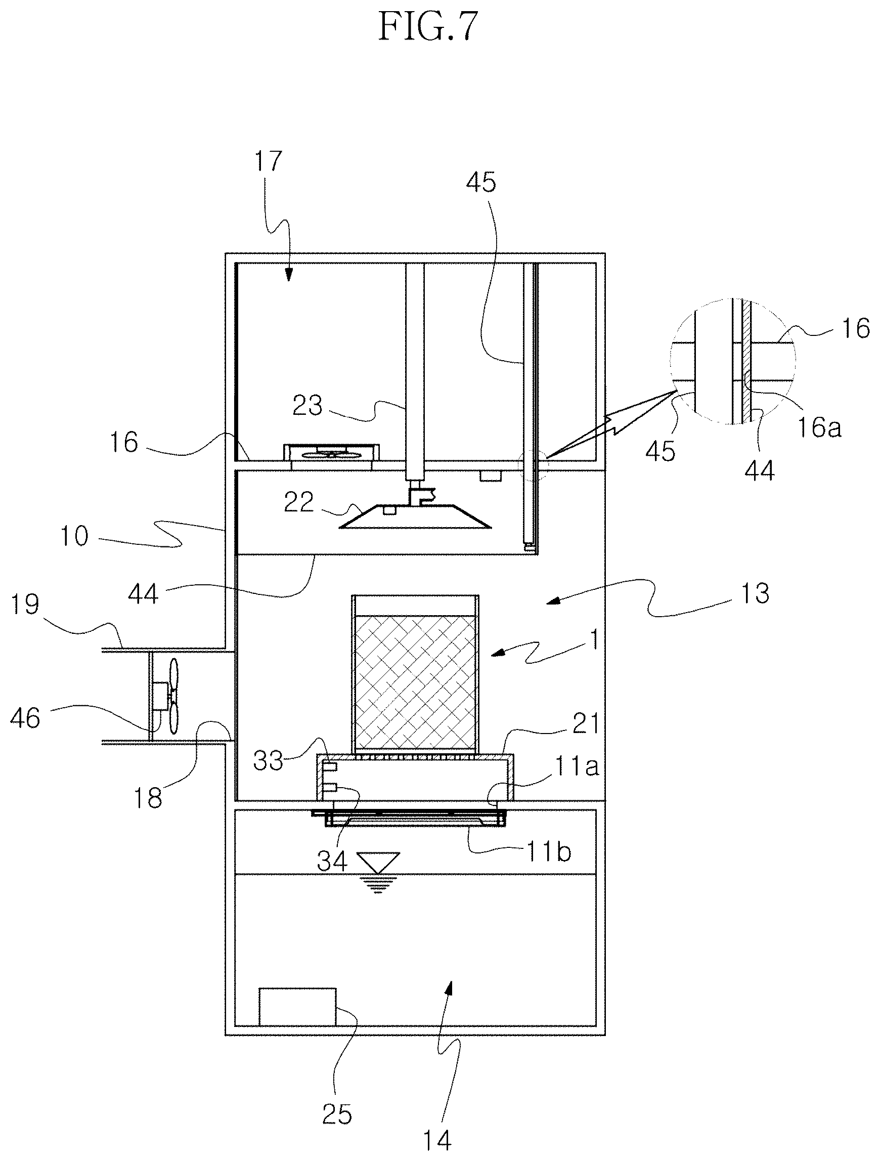 Patent US12480430 Figure 7 – Hydraulic cleaning apparatus for particulate matter reduction device with rapid drying and differential pressure measurement capability
