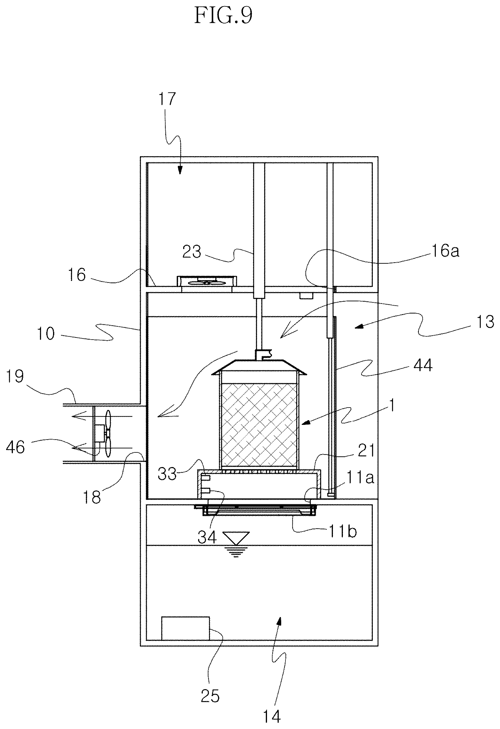 Patent US12480430 Figure 9 – Hydraulic cleaning apparatus for particulate matter reduction device with rapid drying and differential pressure measurement capability