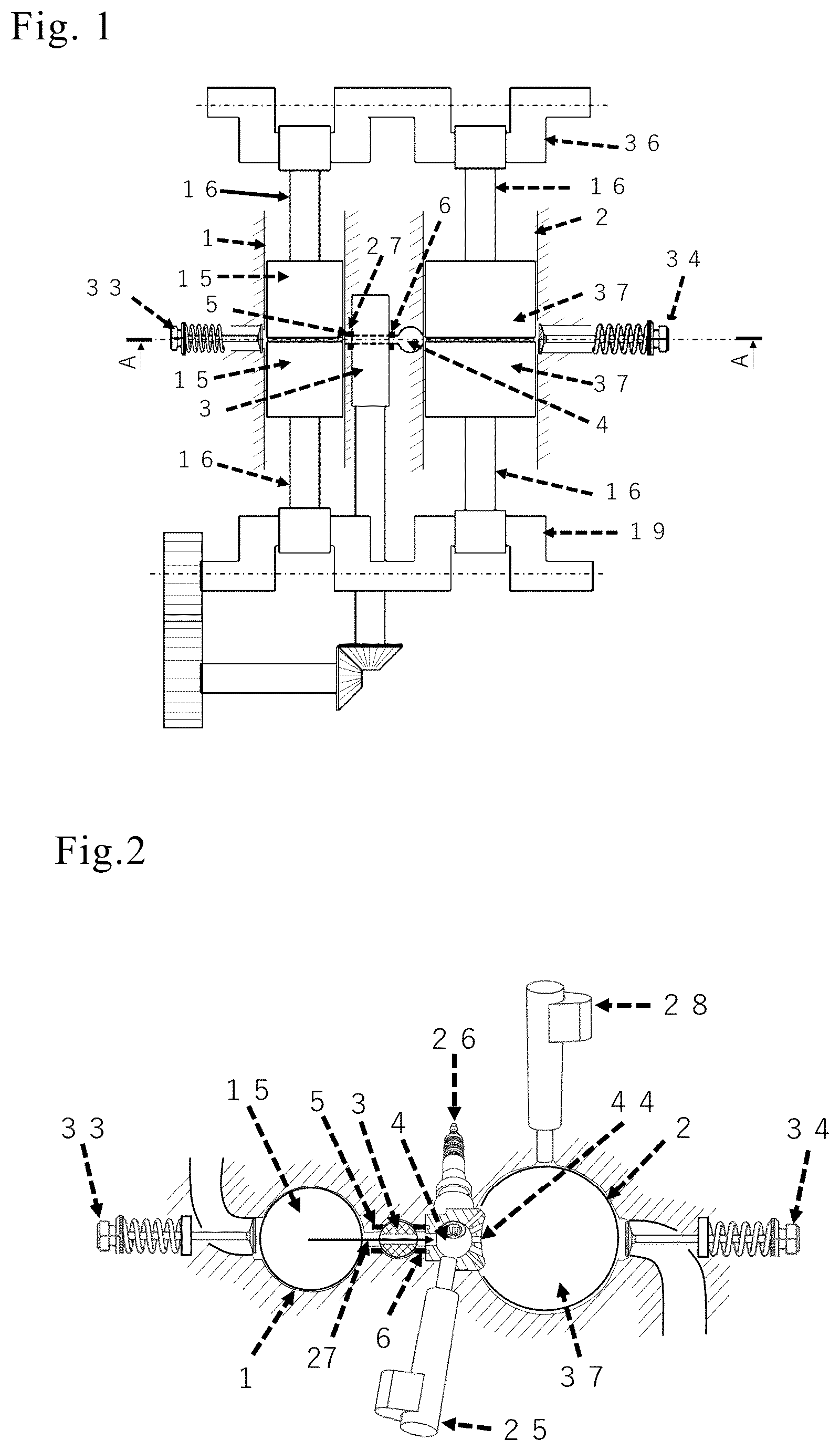 Patent US12480439 — Opposed-piston internal combustion engine — Figure 1