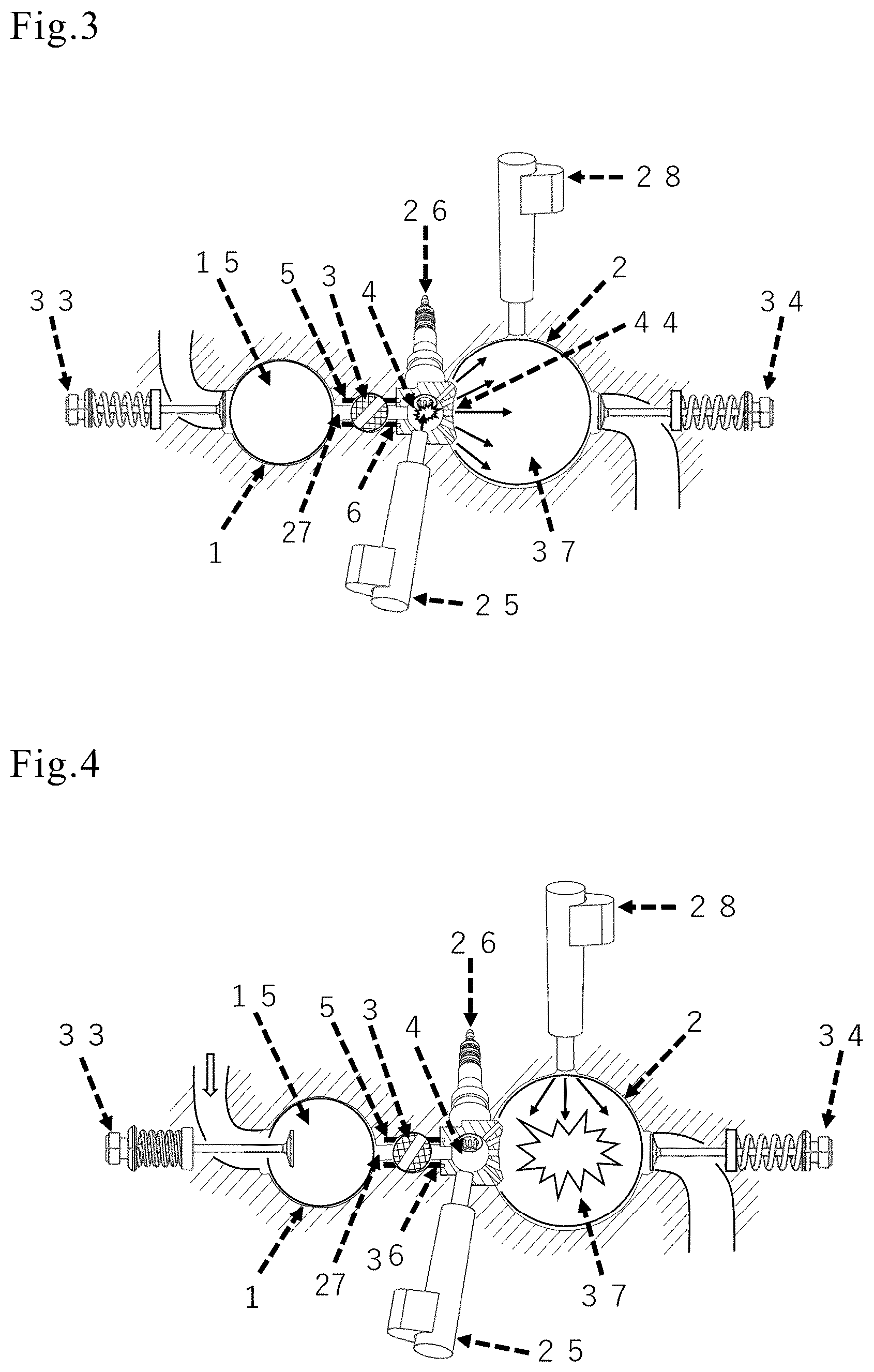 Patent US12480439 Figure 2 – Opposed-piston internal combustion engine