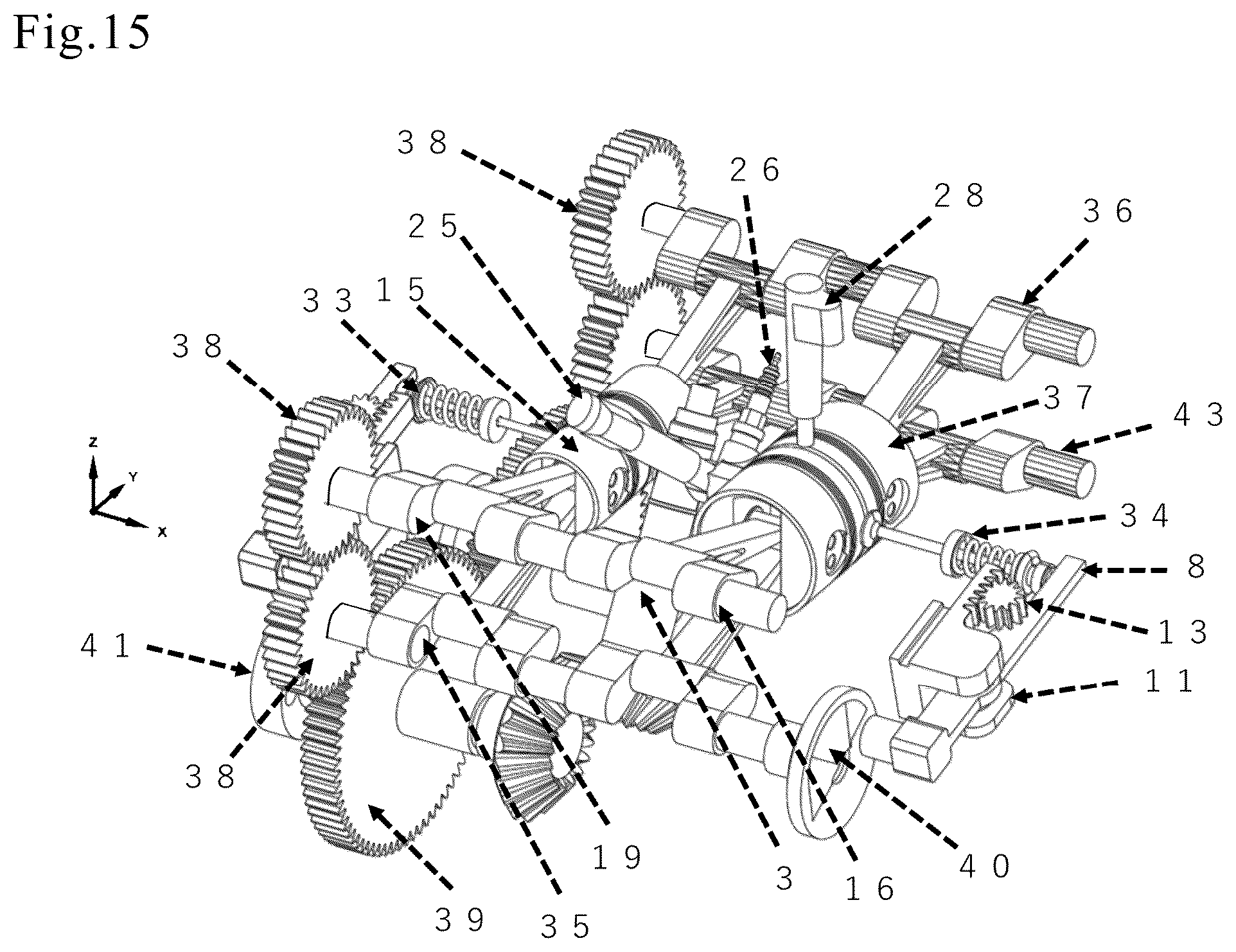 Patent US12480439 Figure 8 – Opposed-piston internal combustion engine