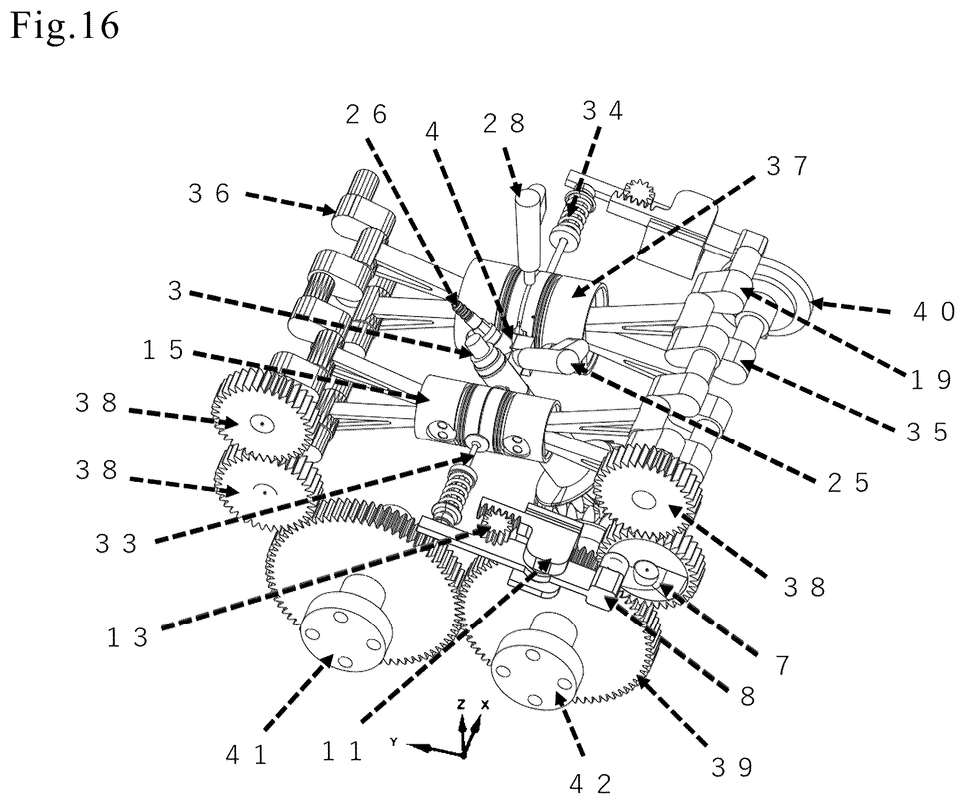Patent US12480439 Figure 9 – Opposed-piston internal combustion engine
