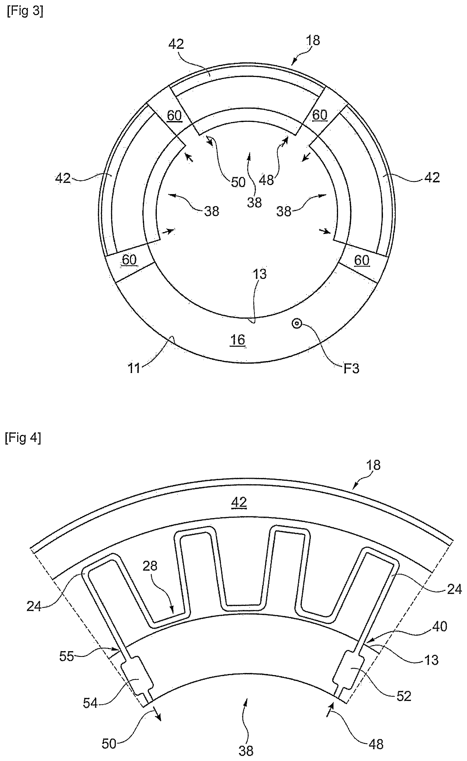 Patent US12480440 Figure 3 – Triple-flow axial turbomachine comprising a diverging heat exchanger in the third flow
