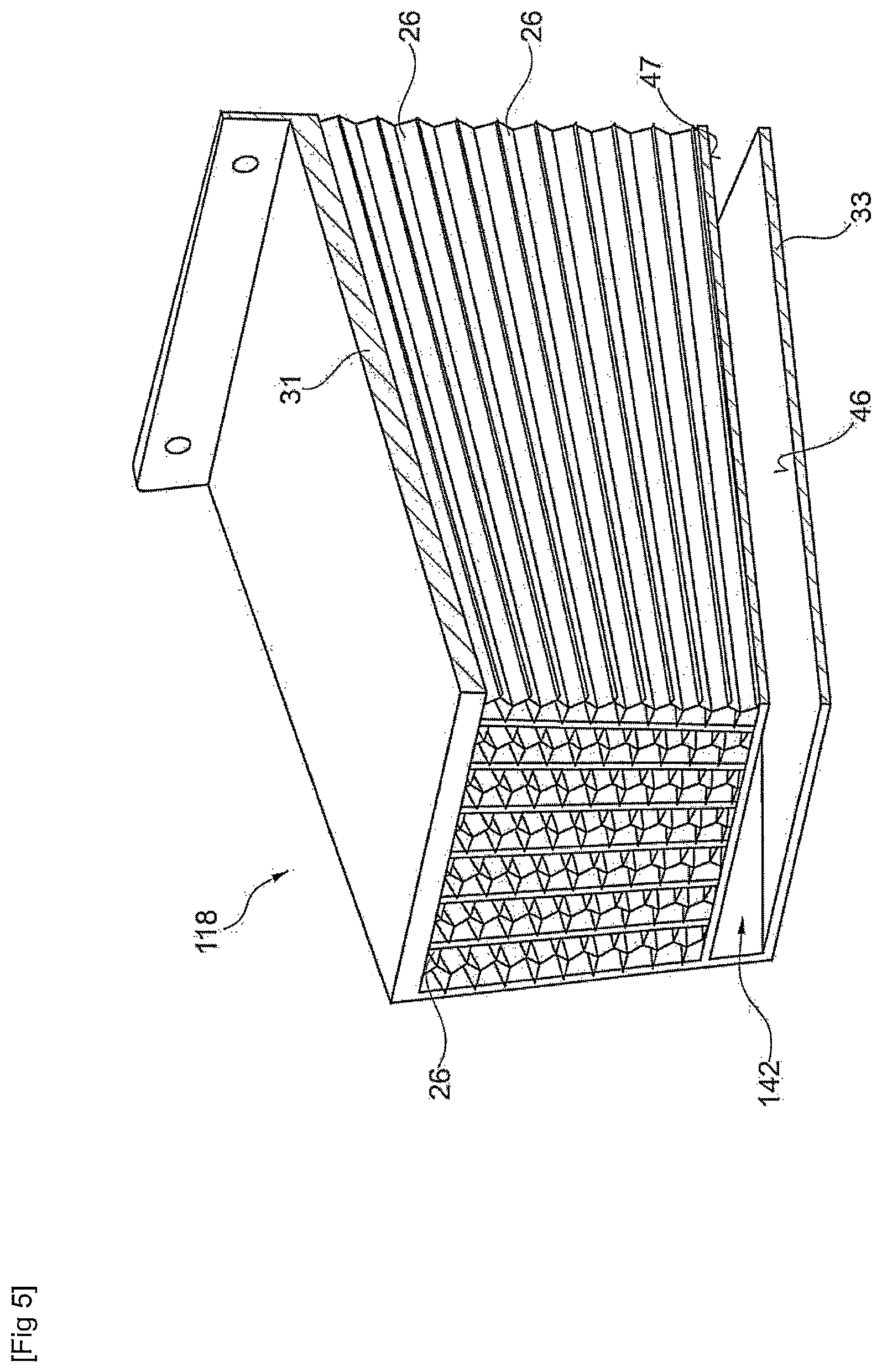 Patent US12480440 Figure 4 – Triple-flow axial turbomachine comprising a diverging heat exchanger in the third flow