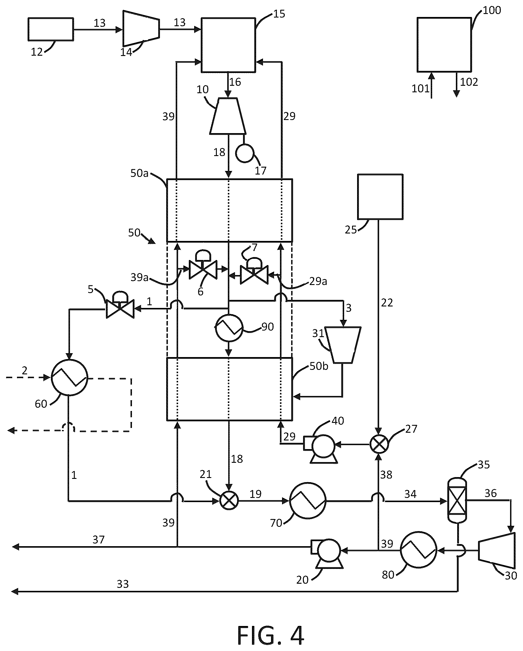 Patent US12480443 Figure 4 – Control schemes for thermal management of power production systems and methods