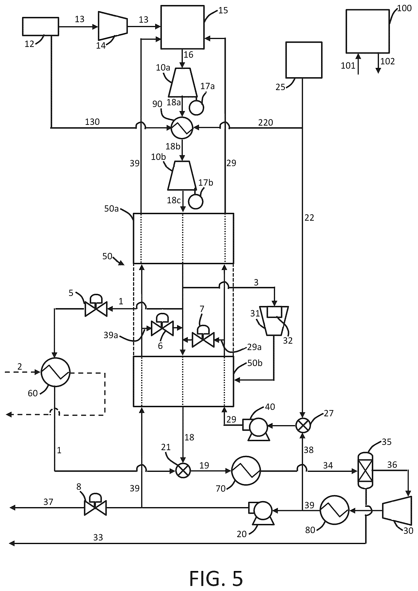 Patent US12480443 Figure 5 – Control schemes for thermal management of power production systems and methods