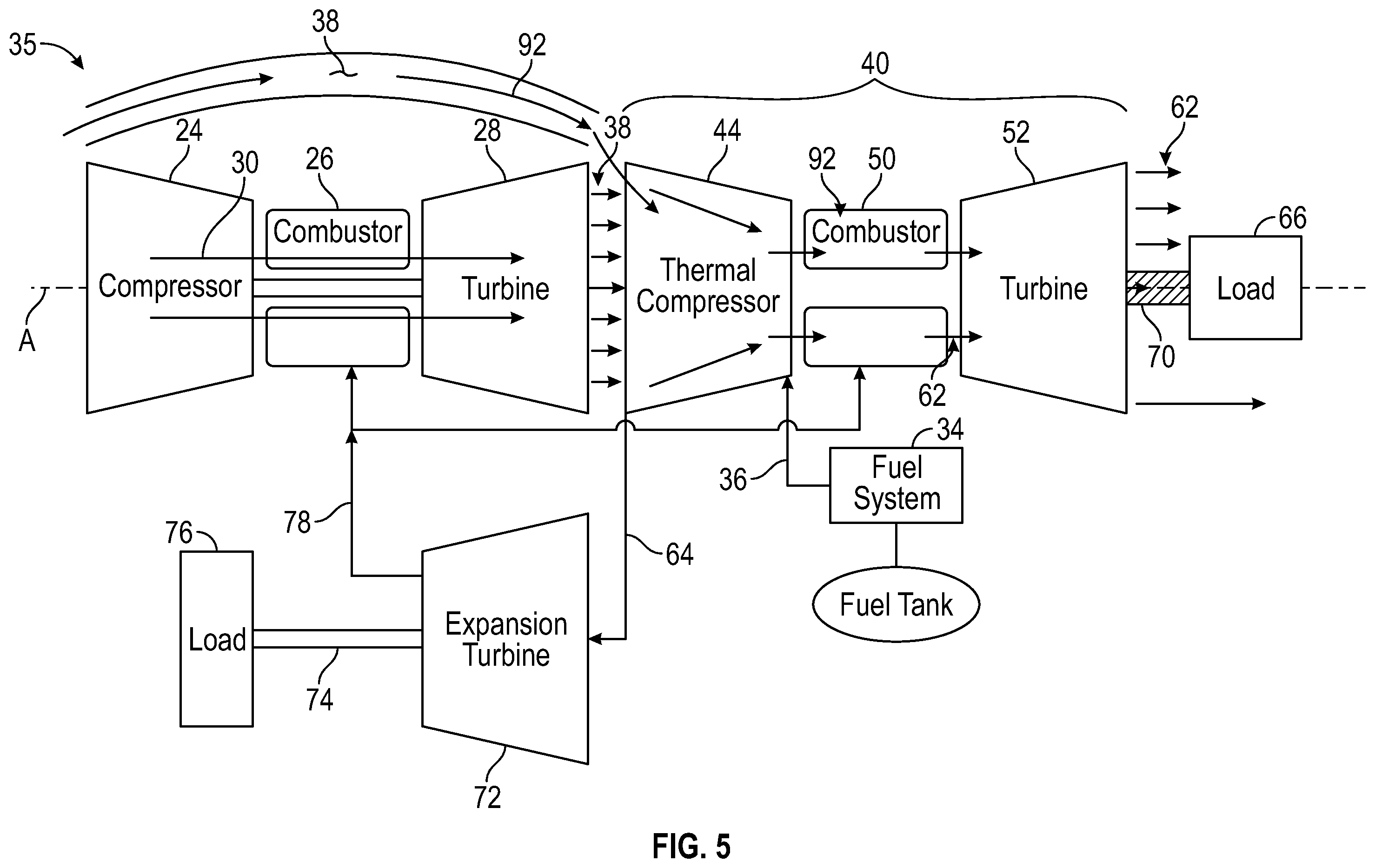 Patent US12480446 Figure 4 – Thermal compression reheating cycle