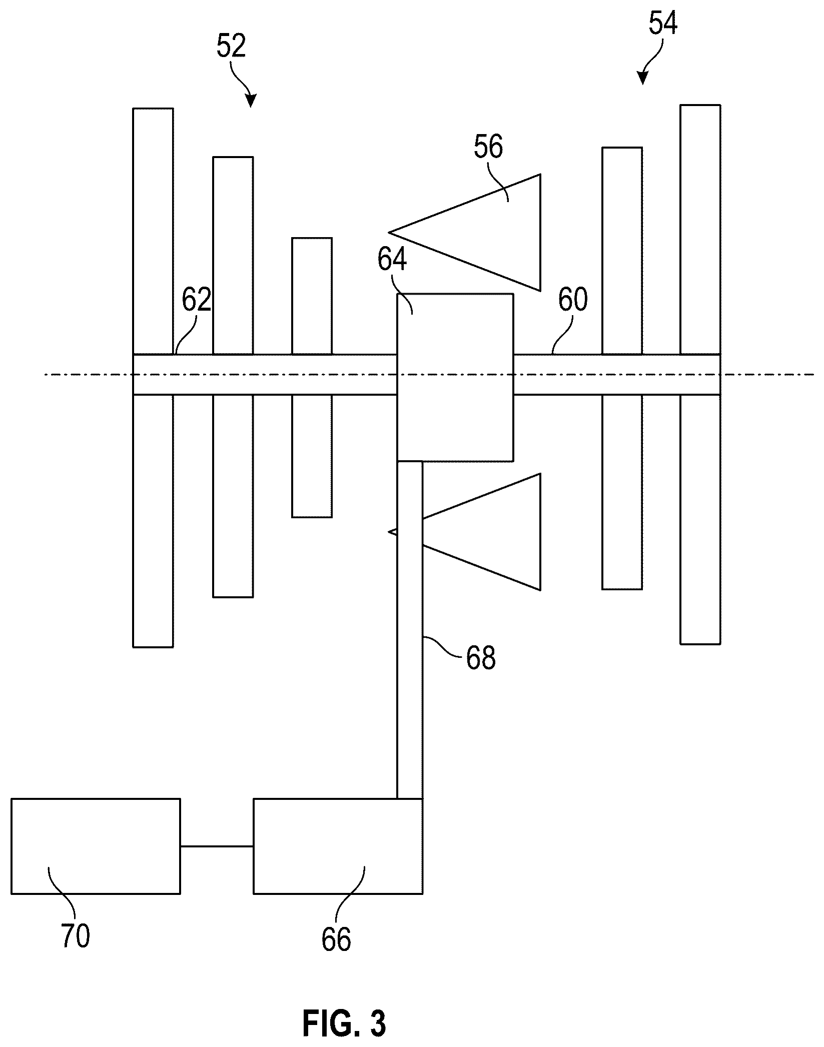 Patent US12480450 Figure 3 – Hybrid electric multiple shaft core