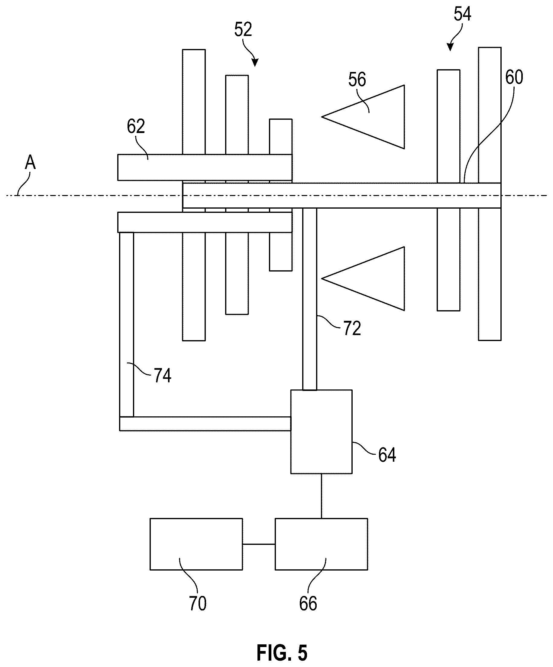 Patent US12480450 Figure 5 – Hybrid electric multiple shaft core