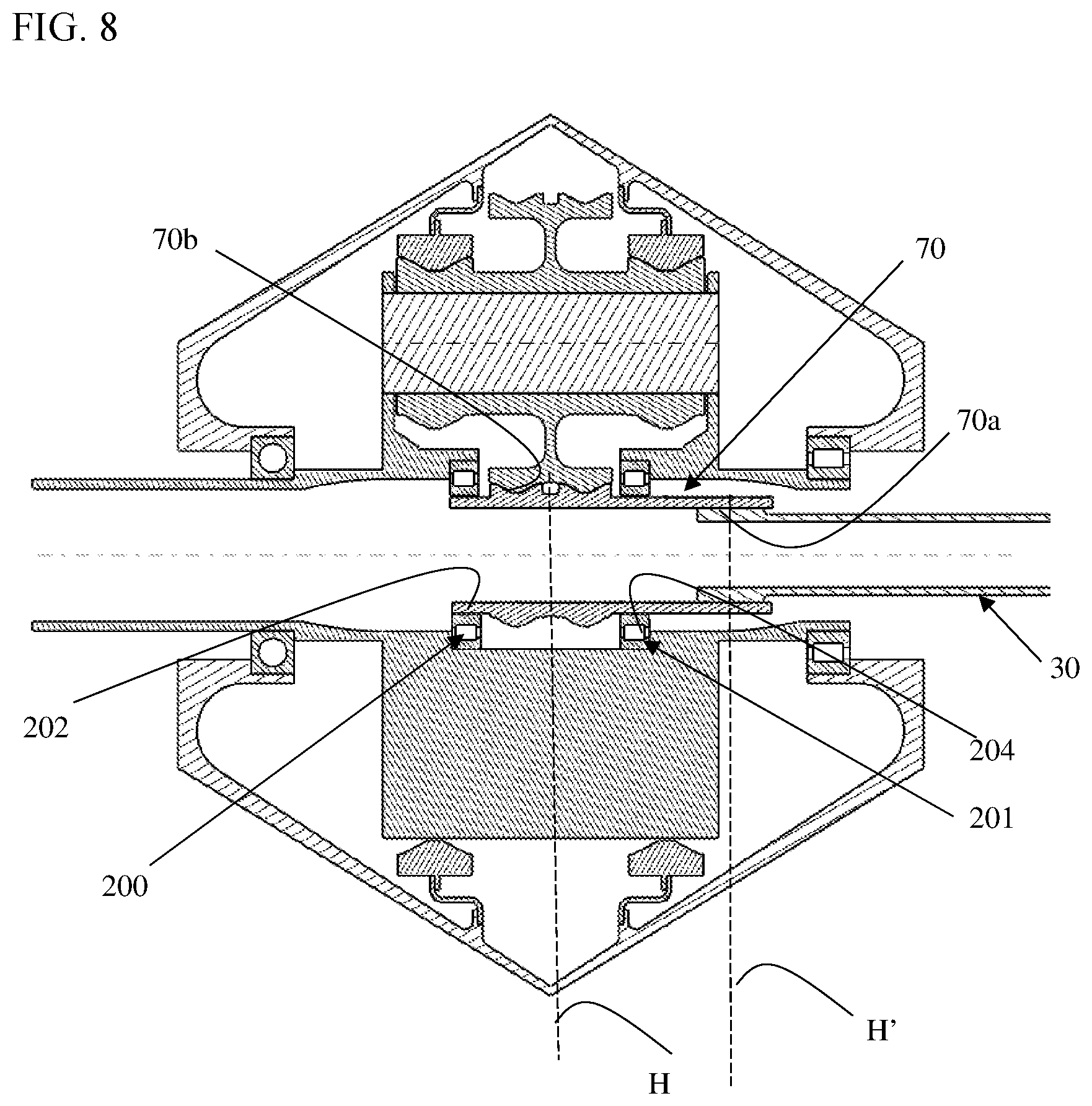Patent US12480451 Figure 8 – Mechanical reducer for an aircraft turbomachine