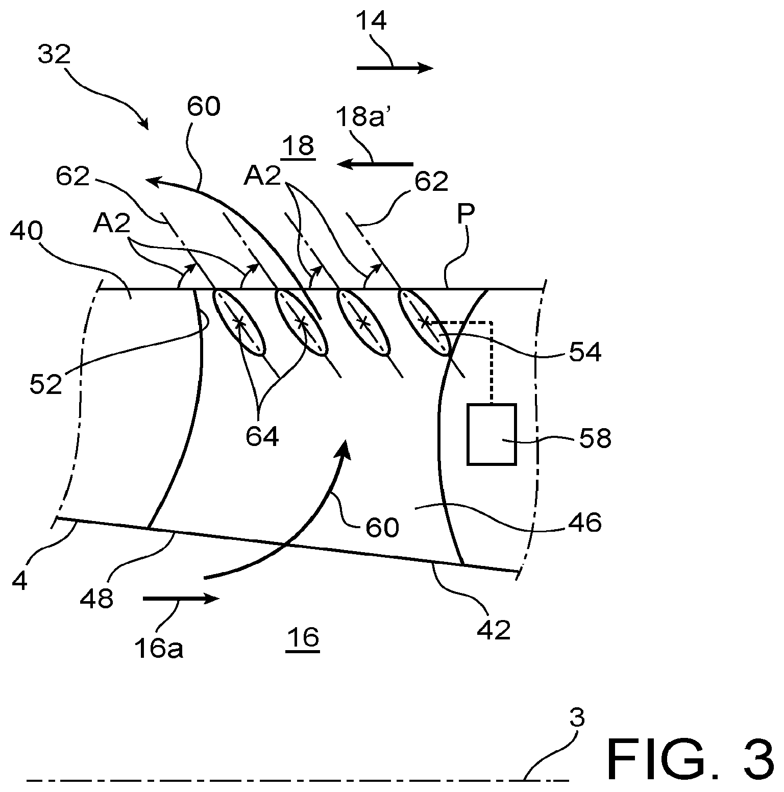 Patent US12480452 Figure 3 – Aircraft dual-flow turbine engine assembly, the assembly being equipped with incidence-controlled air discharge fins