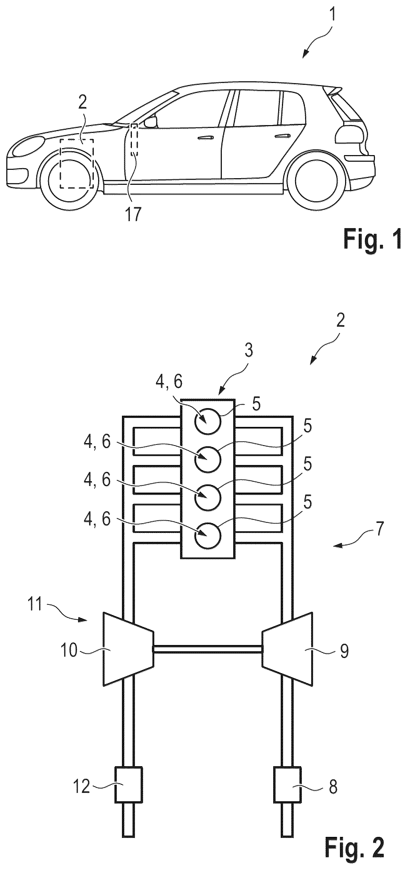 Patent US12480454 — Operation of a motor vehicle as a function of exhaust emissions — Figure 1