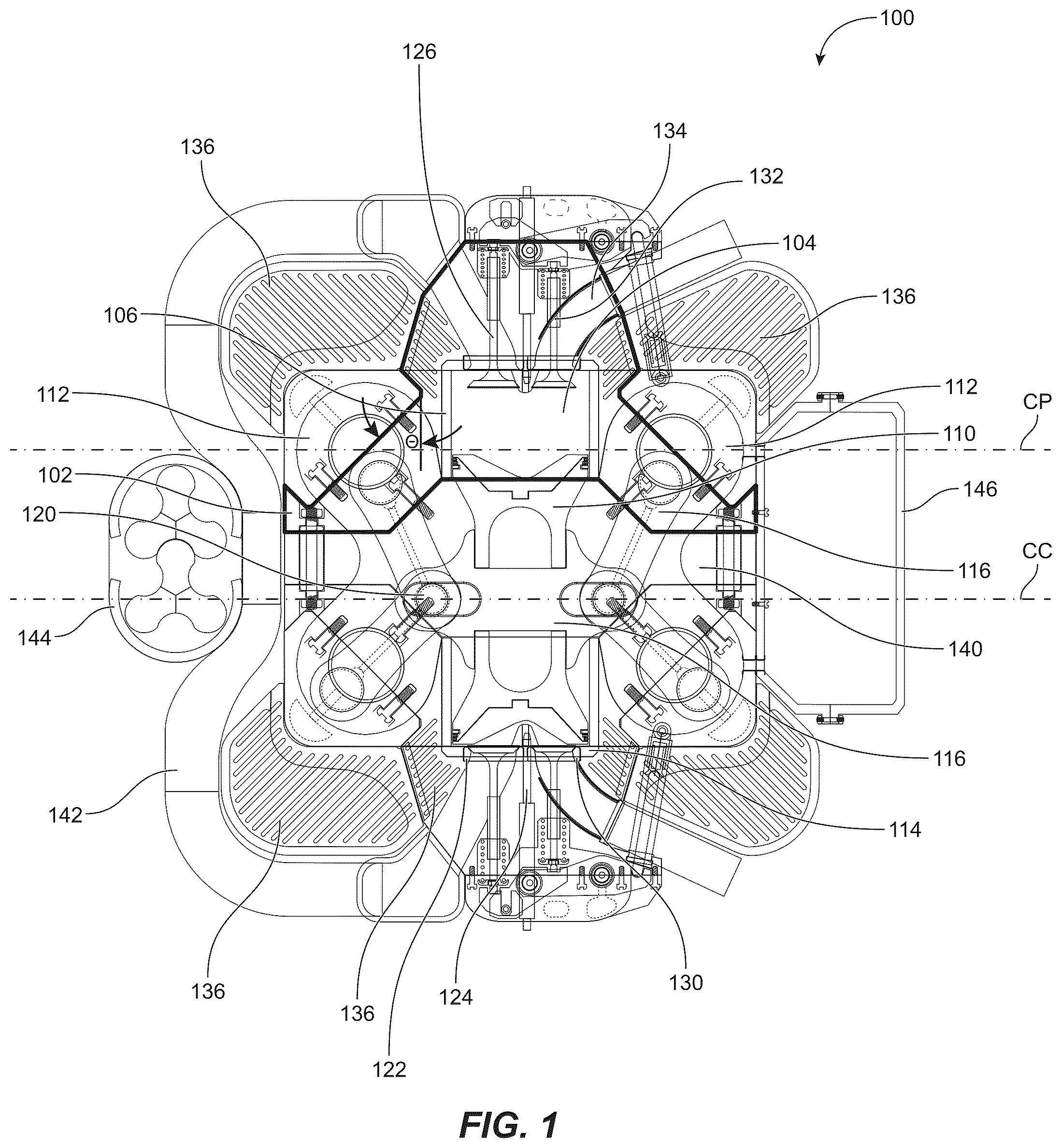 Patent US12480457 Figure 1 – Internal combustion engine