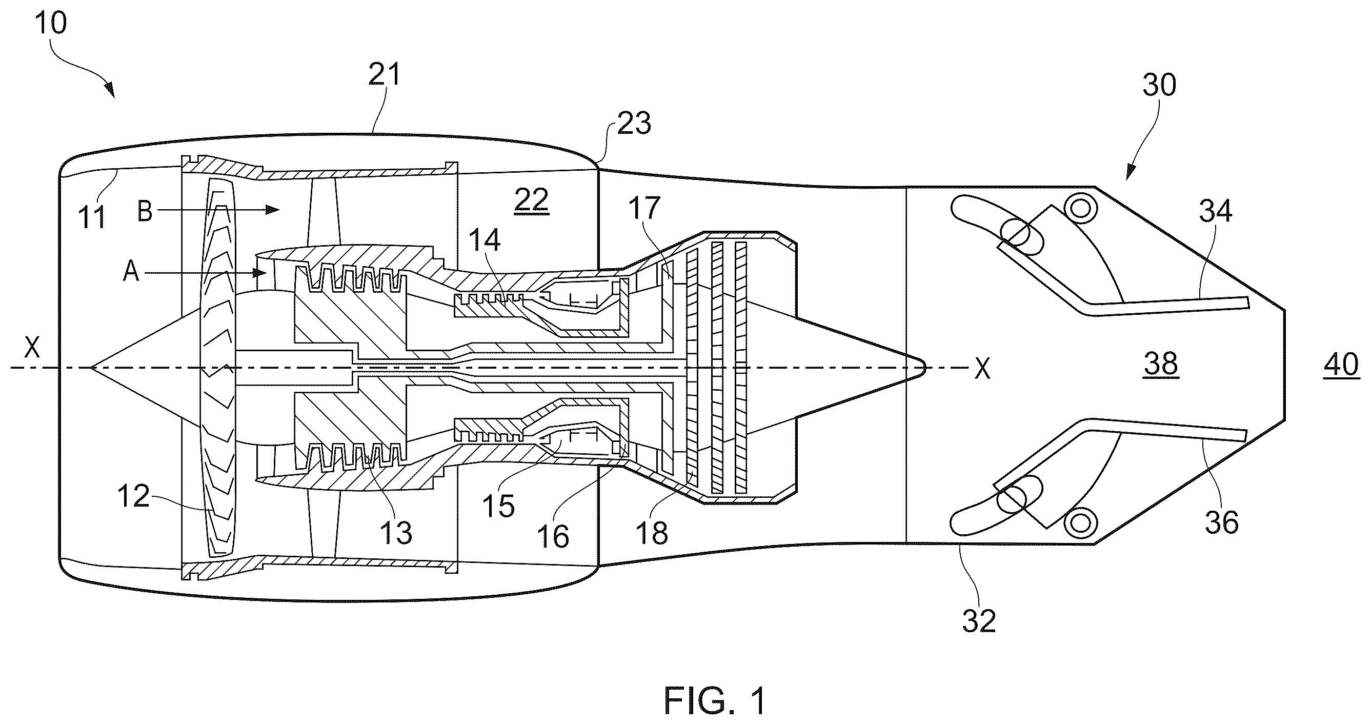 Patent US12480458 Figure 1 – Gas turbine engine ducting system having a plurality of spherical joints