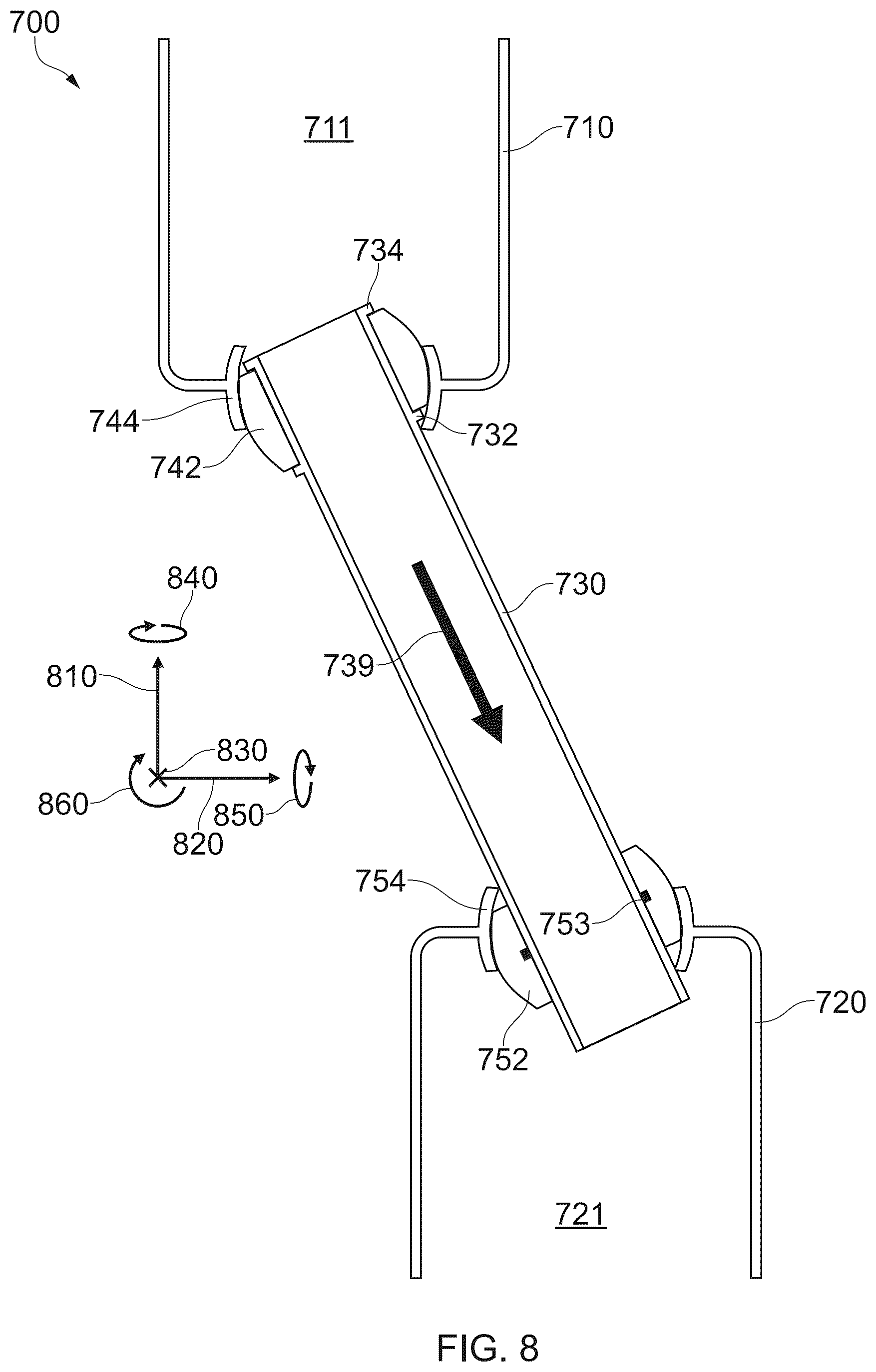 Patent US12480458 Figure 8 – Gas turbine engine ducting system having a plurality of spherical joints