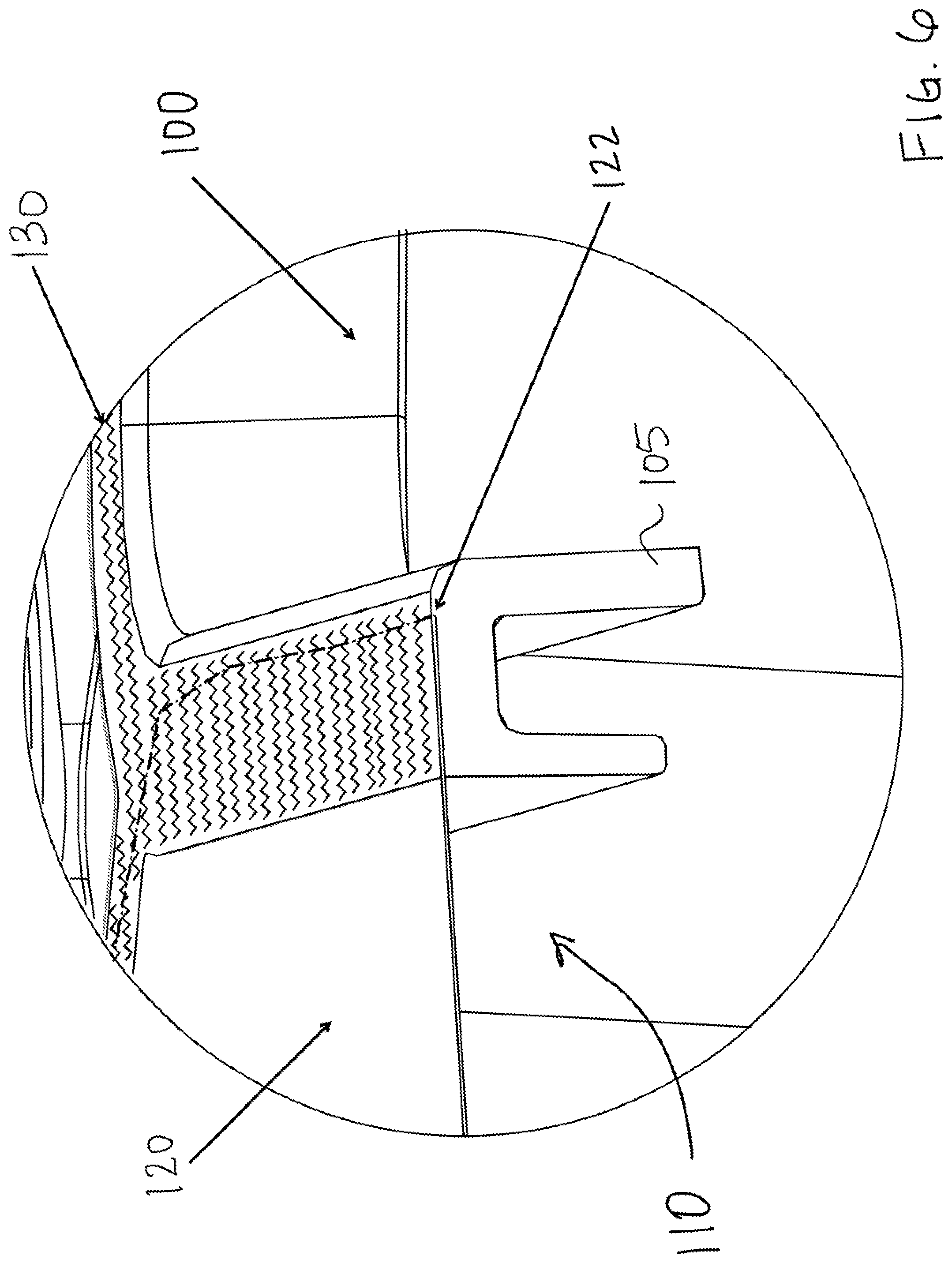 Patent US12480464 Figure 6 – Vehicle component and method for molding a plastic item