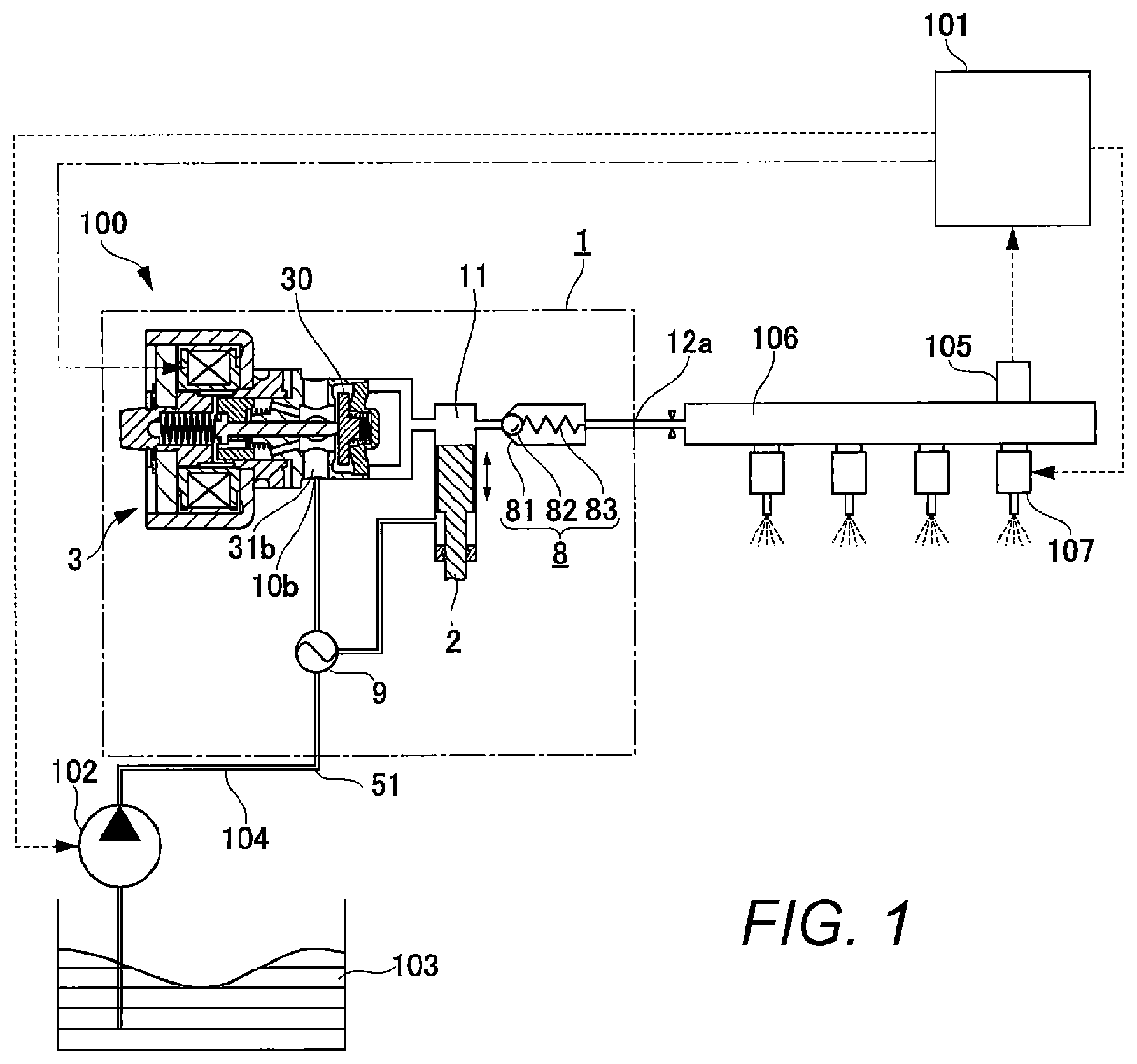Patent US12480465 Figure 1 – Fuel pump