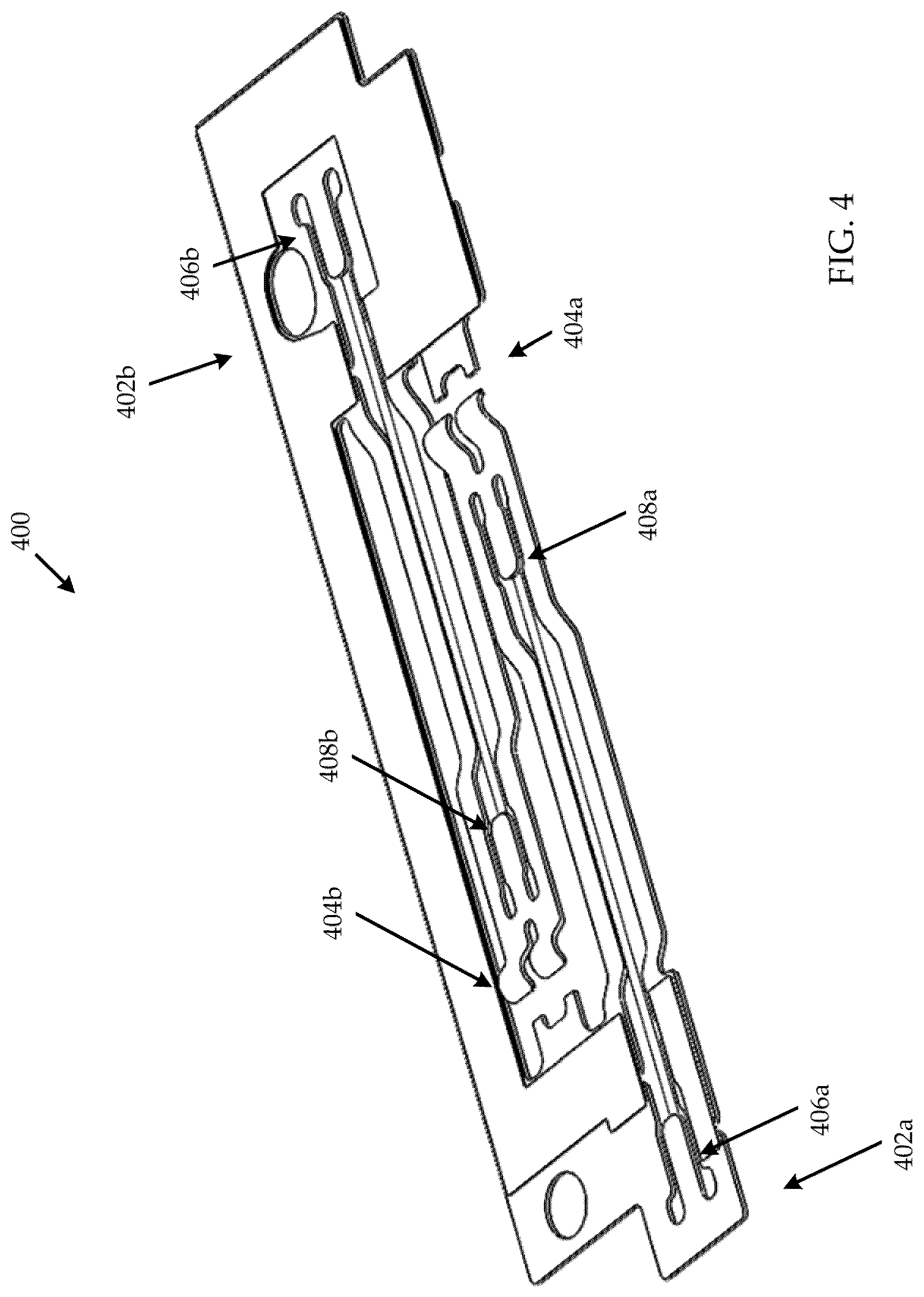 Patent US12480481 Figure 4 – Shape memory alloy (SMA) bimorph actuators with reduced wire exit angle