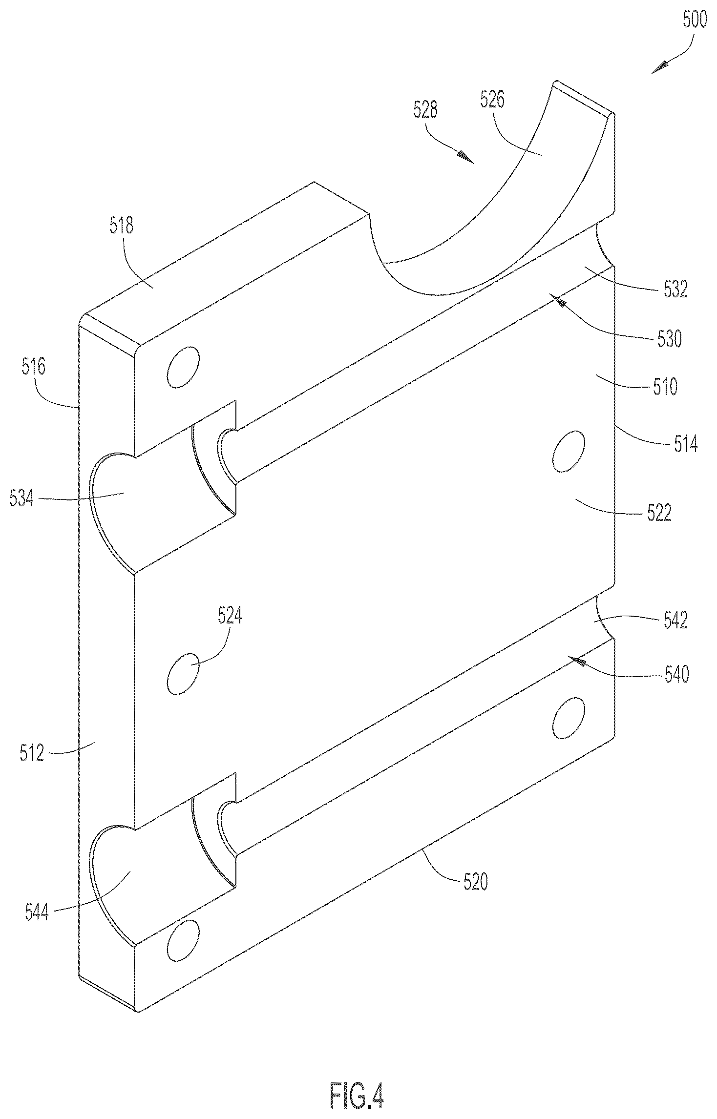 Patent US12480488 Figure 4 – Fluid end with extension plate