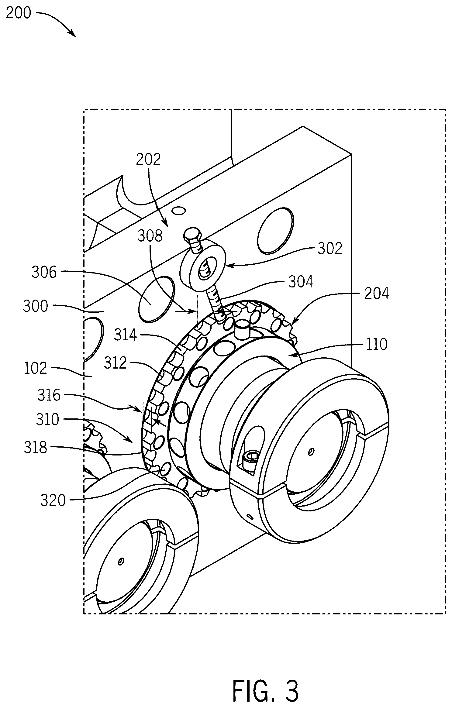 Patent US12480489 Figure 3 – Packing bore wear sleeve retainer system