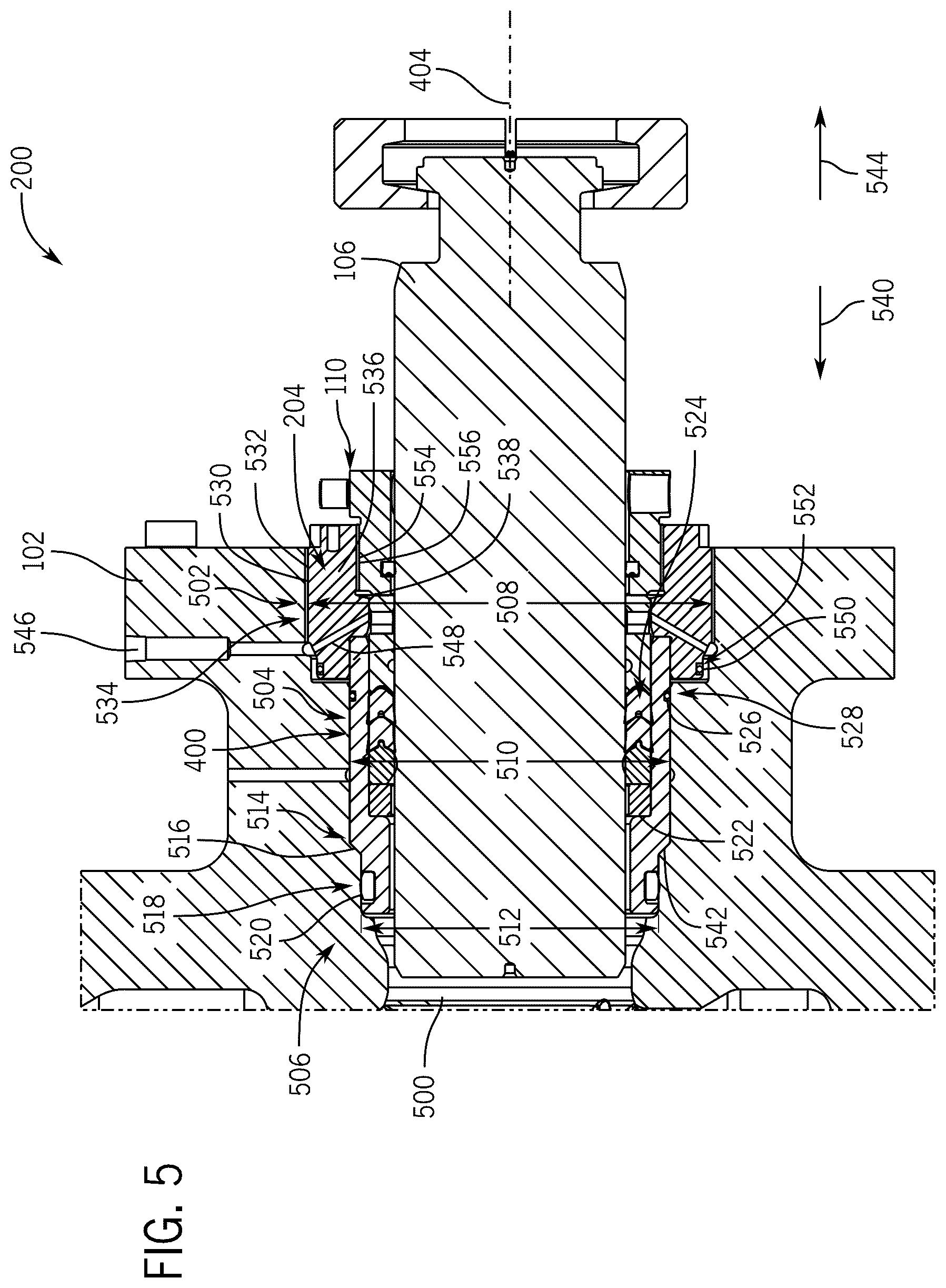 Patent US12480489 Figure 5 – Packing bore wear sleeve retainer system