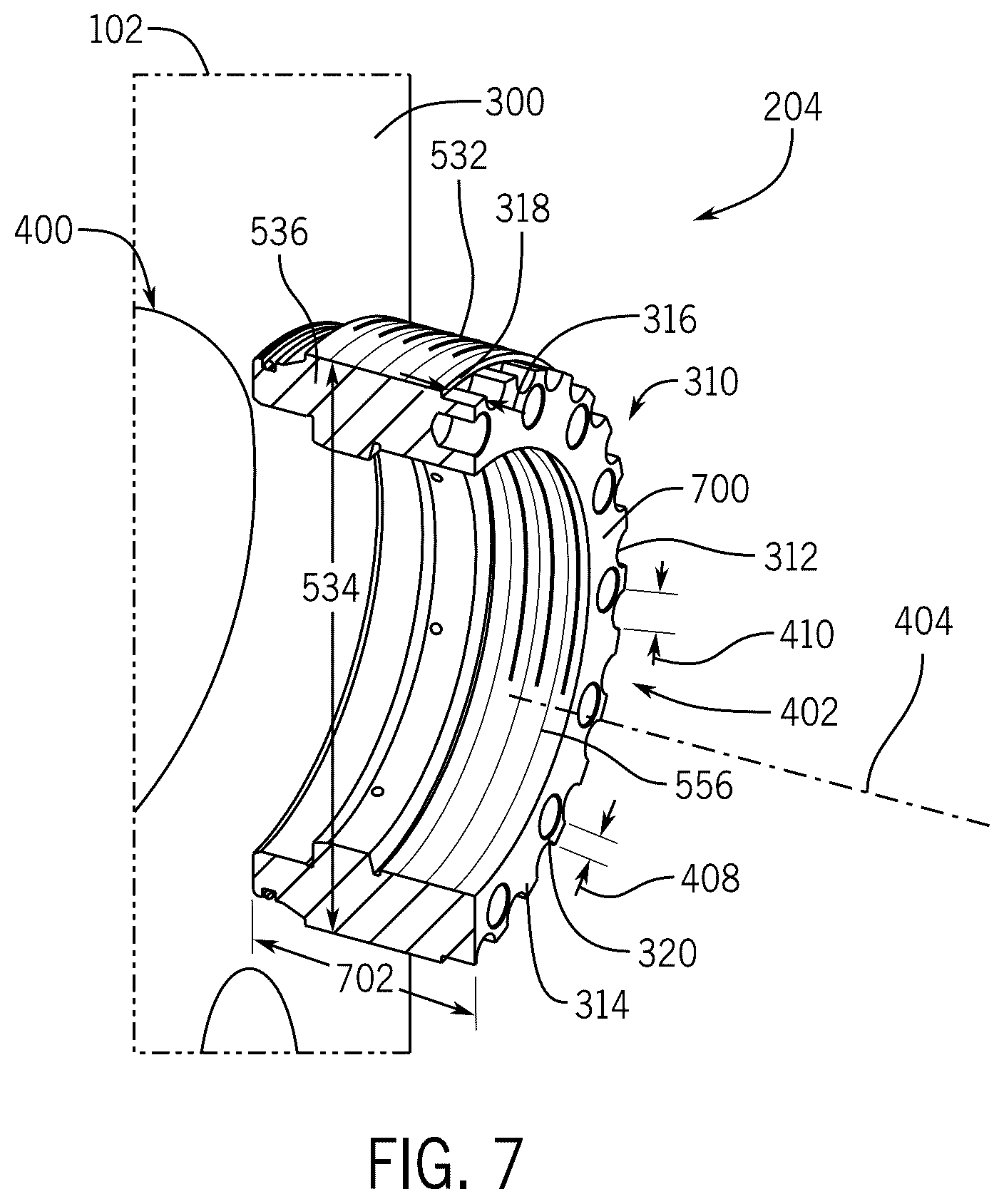 Patent US12480489 Figure 7 – Packing bore wear sleeve retainer system