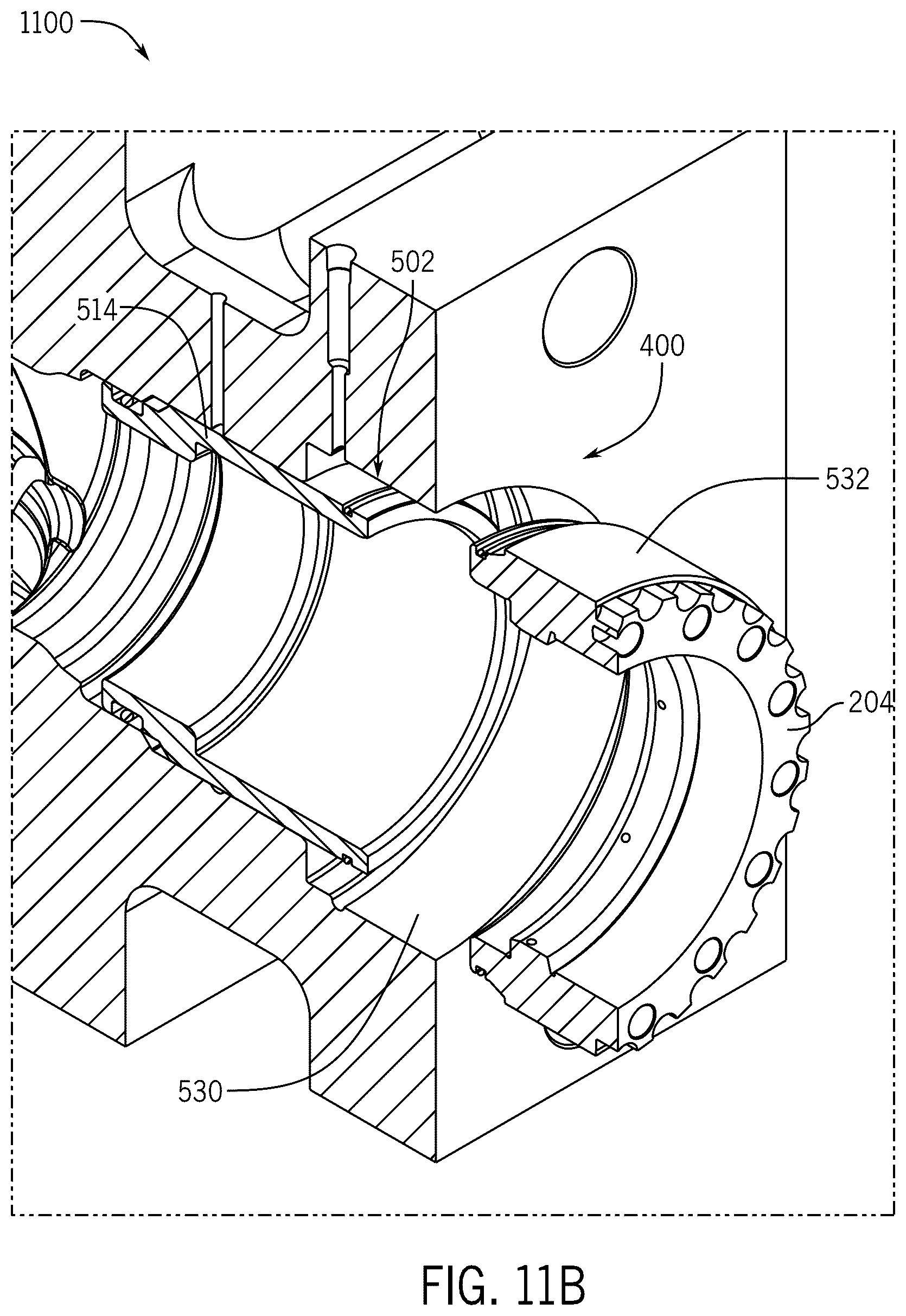 Patent US12480489 Figure 11 – Packing bore wear sleeve retainer system