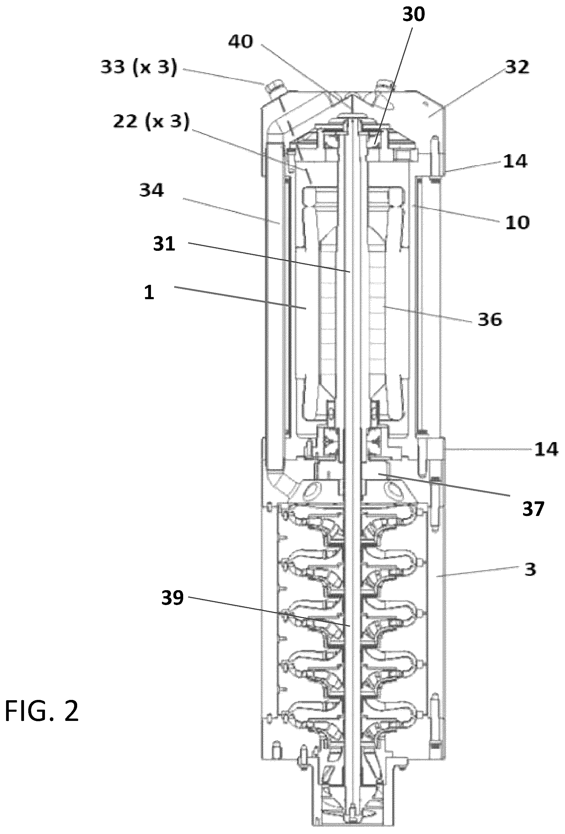 Patent US12480497 Figure 2 – Modular cryogenic permanent magnet electrical motors and generators for submerged motor pumps and turbines and related systems and methods
