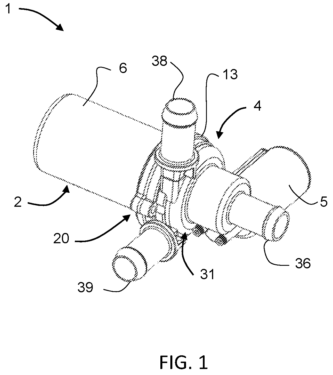 Patent US12480502 Figure 1 – Pump with rotary valve