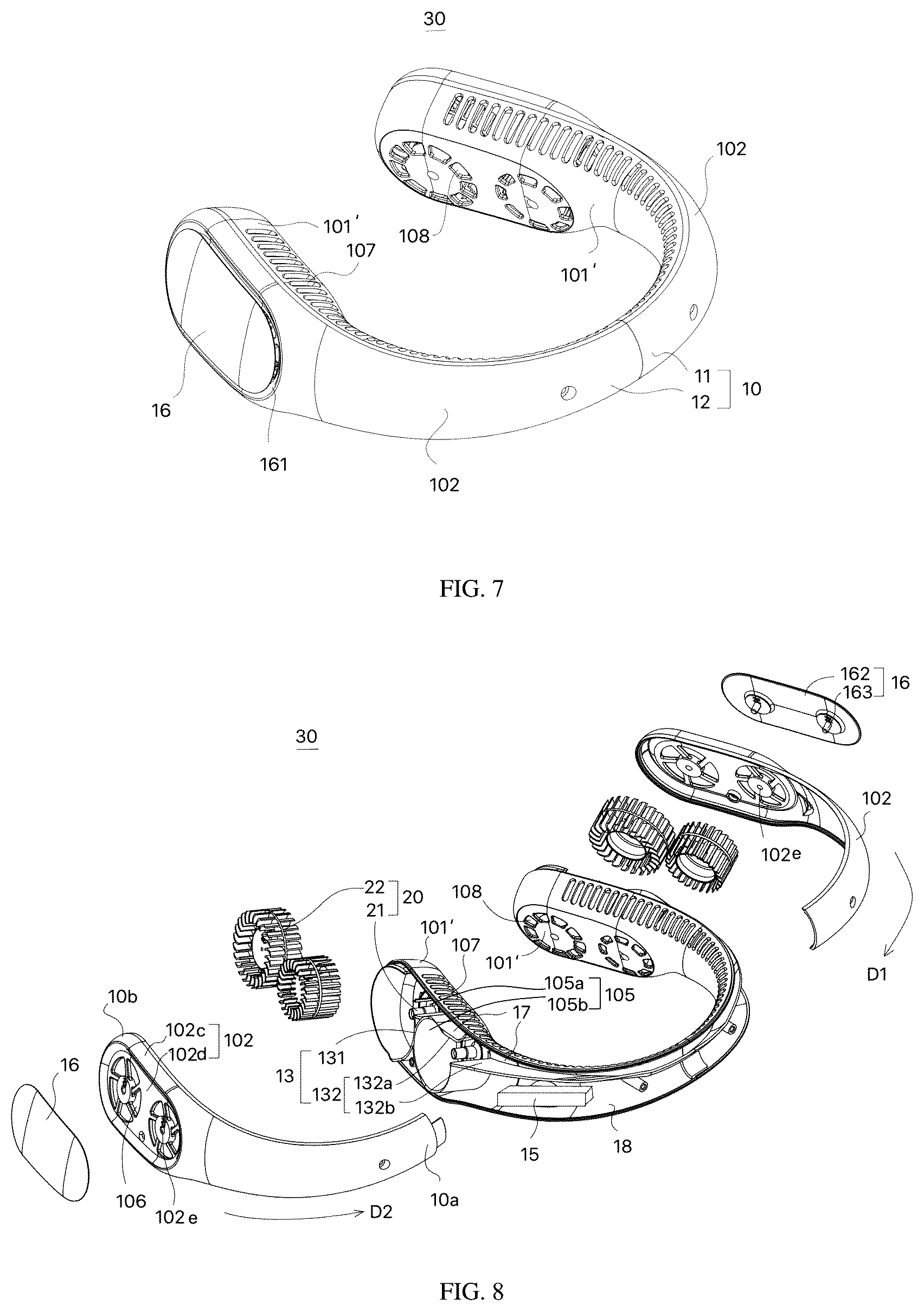 Patent US12480508 Figure 4 – Centrifugal fan, neck fan, and vortex shell assembly