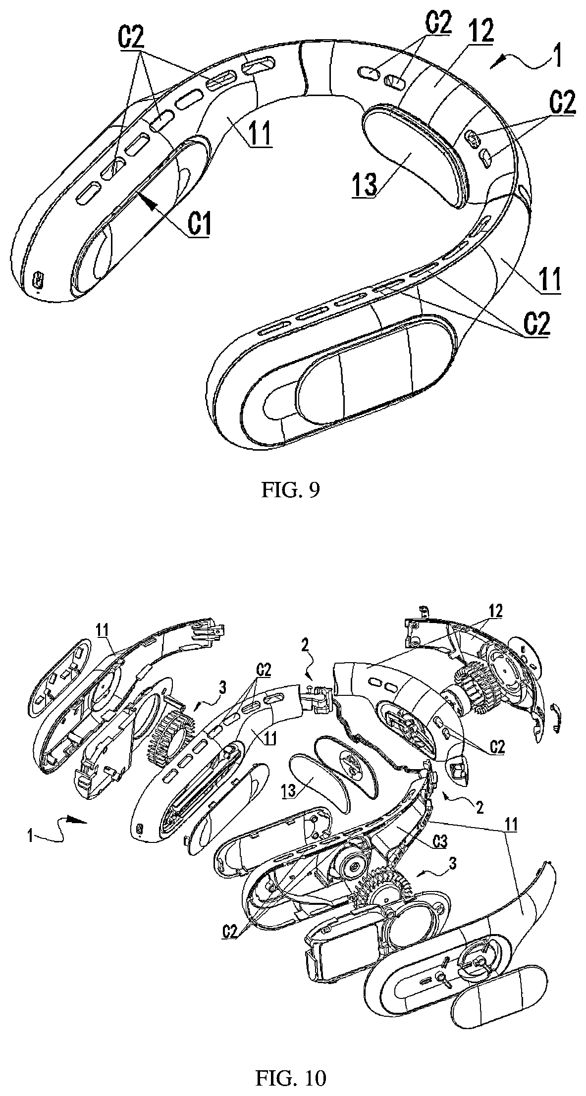 Patent US12480508 Figure 5 – Centrifugal fan, neck fan, and vortex shell assembly