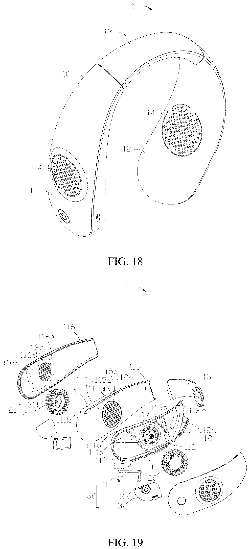 Patent US12480508 Figure 9 – Centrifugal fan, neck fan, and vortex shell assembly