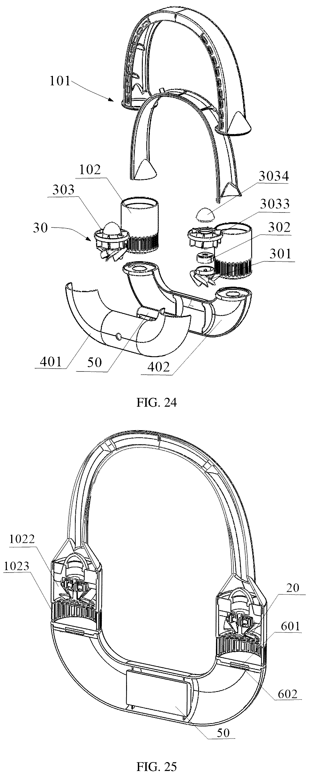 Patent US12480508 Figure 12 – Centrifugal fan, neck fan, and vortex shell assembly
