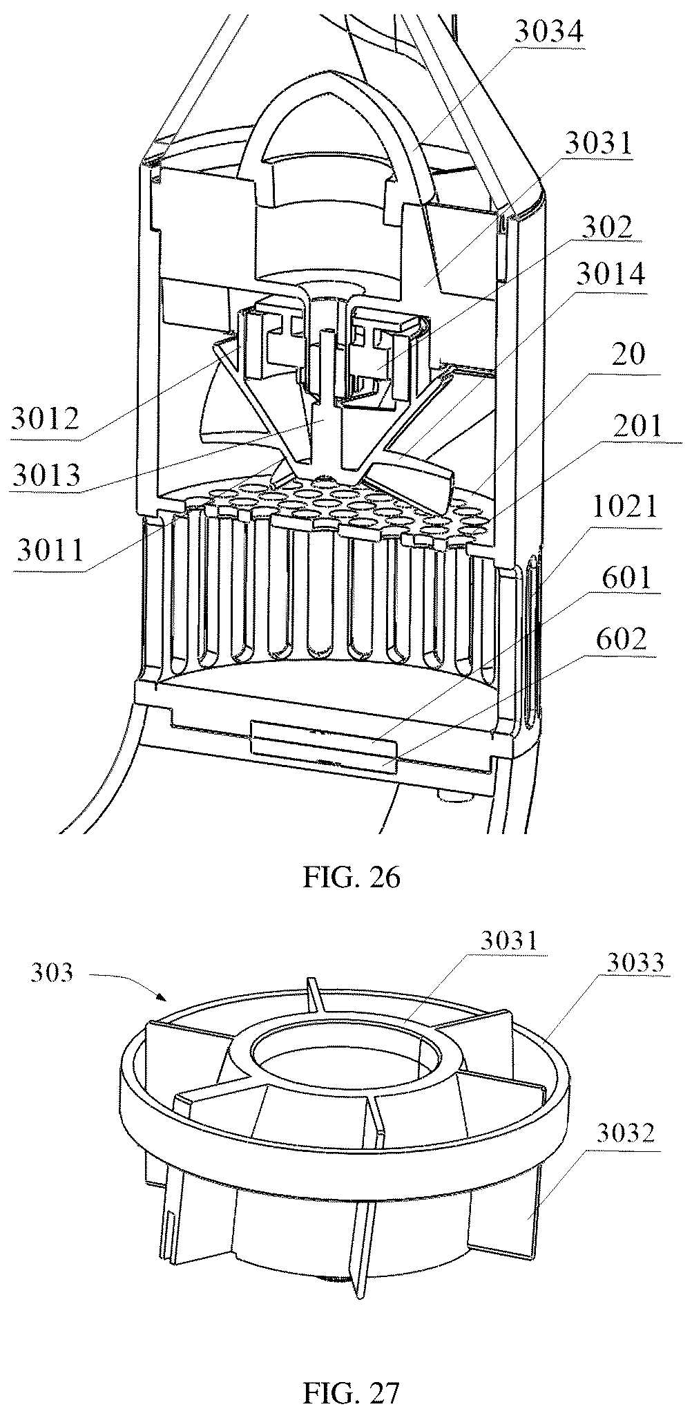 Patent US12480508 Figure 13 – Centrifugal fan, neck fan, and vortex shell assembly