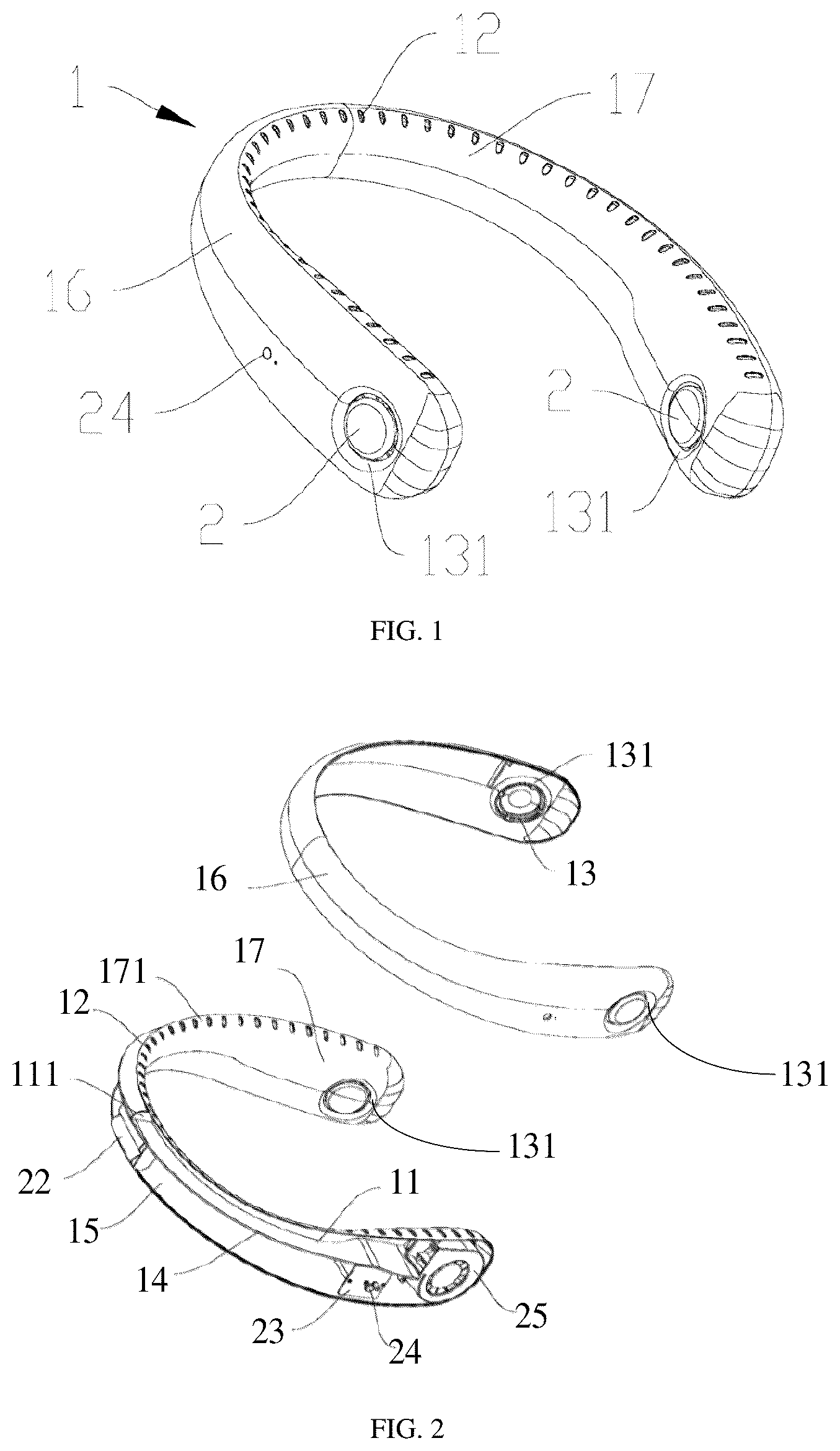 Patent US12480509 Figure 1 – Neck fan