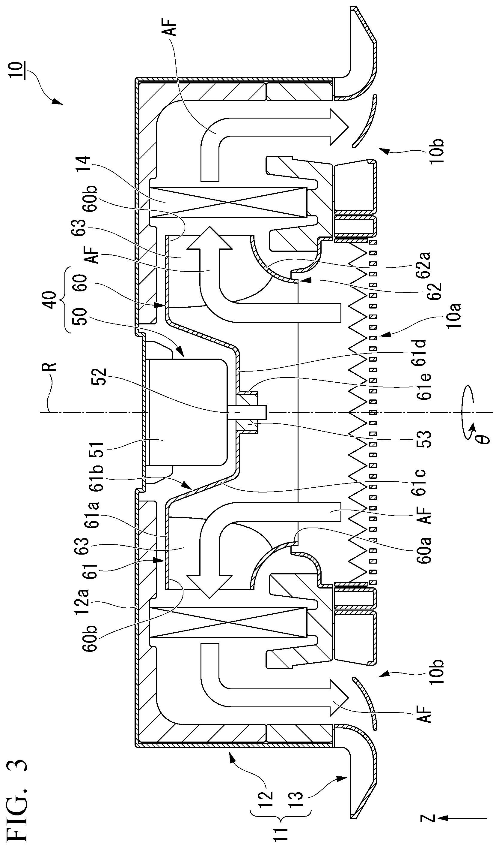 Patent US12480521 Figure 3 – Impeller, centrifugal blower, and indoor unit