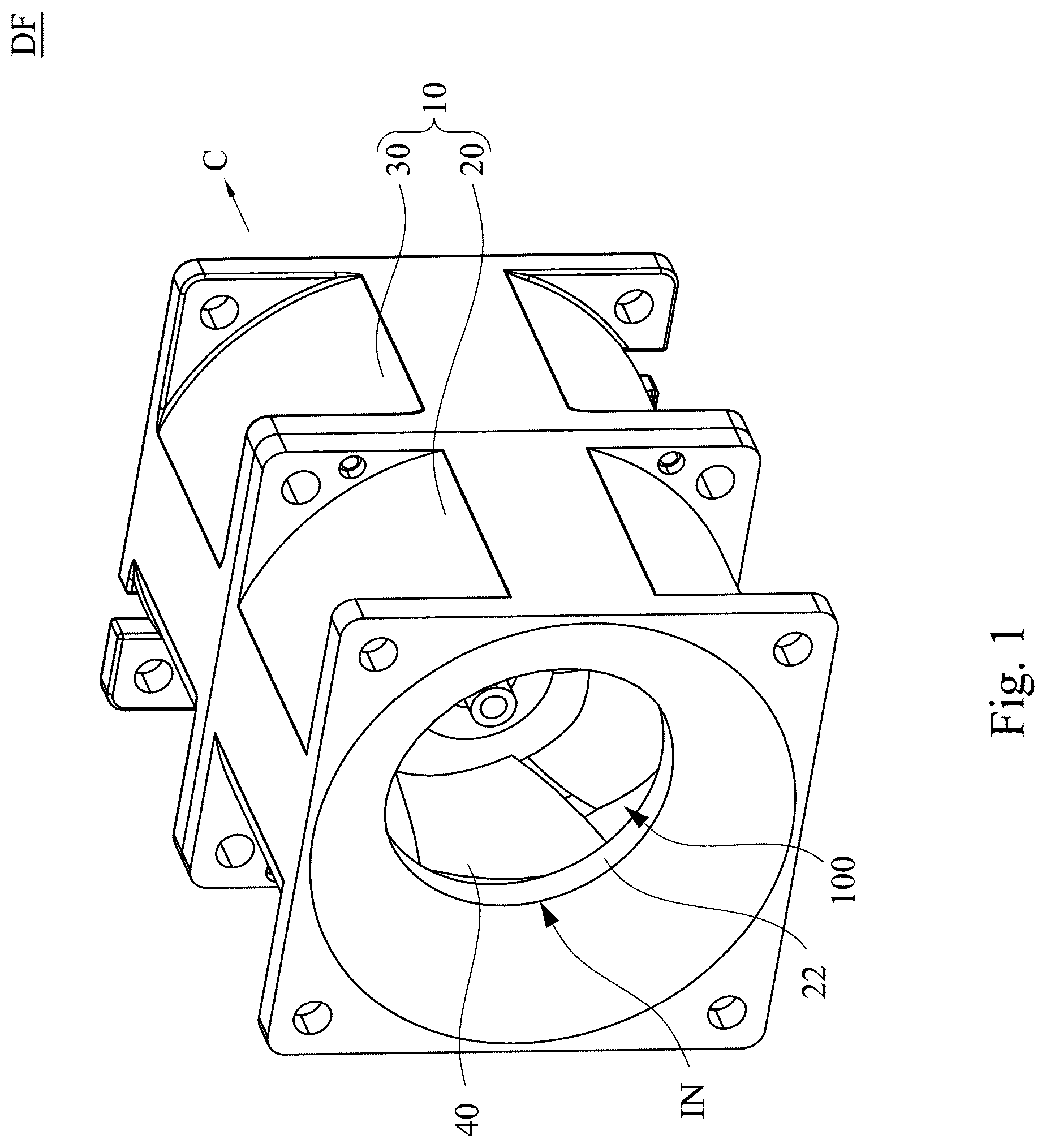 Patent US12480525 Figure 1 – Impeller and diagonal fan including the same