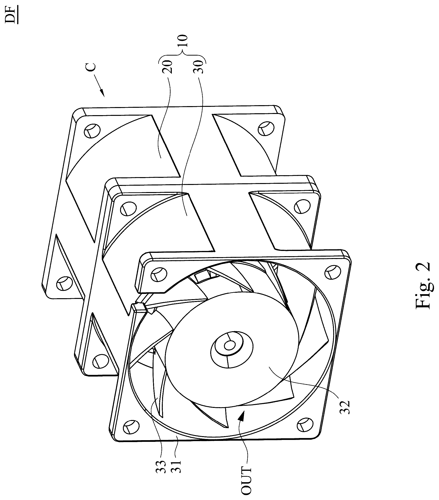 Patent US12480525 Figure 2 – Impeller and diagonal fan including the same