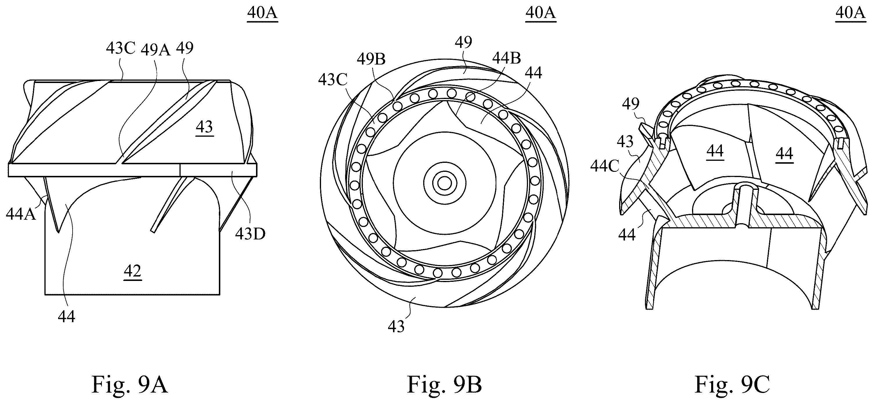 Patent US12480525 Figure 9 – Impeller and diagonal fan including the same