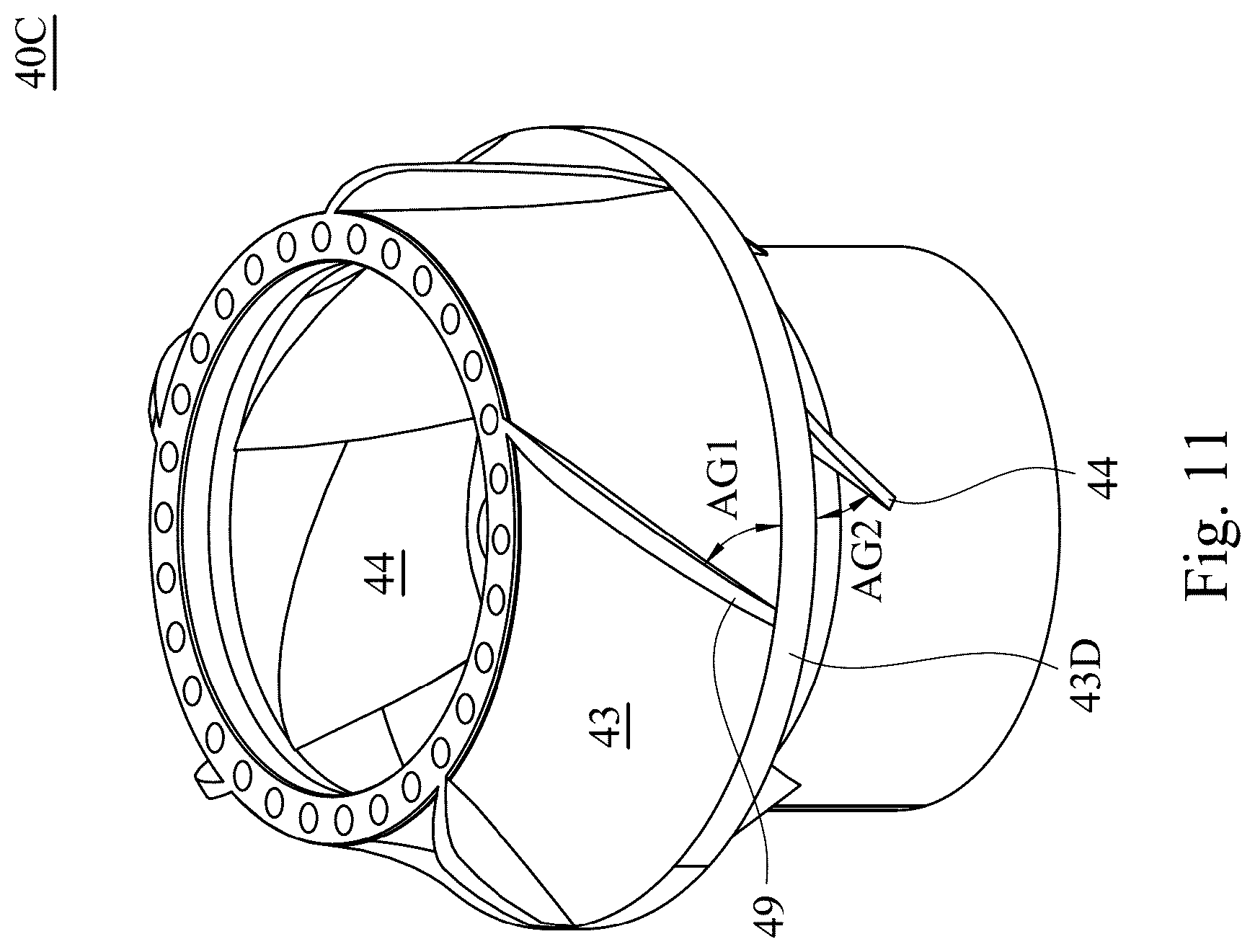 Patent US12480525 Figure 11 – Impeller and diagonal fan including the same