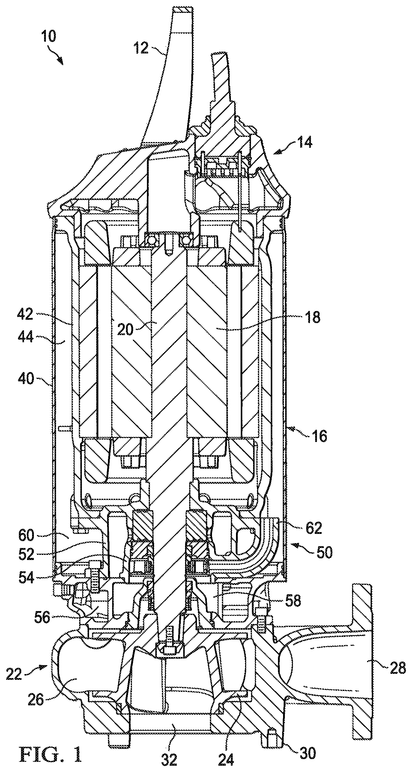 Patent US12480526 Figure 1 – Pump with impeller for circulating cooling fluid and related impeller