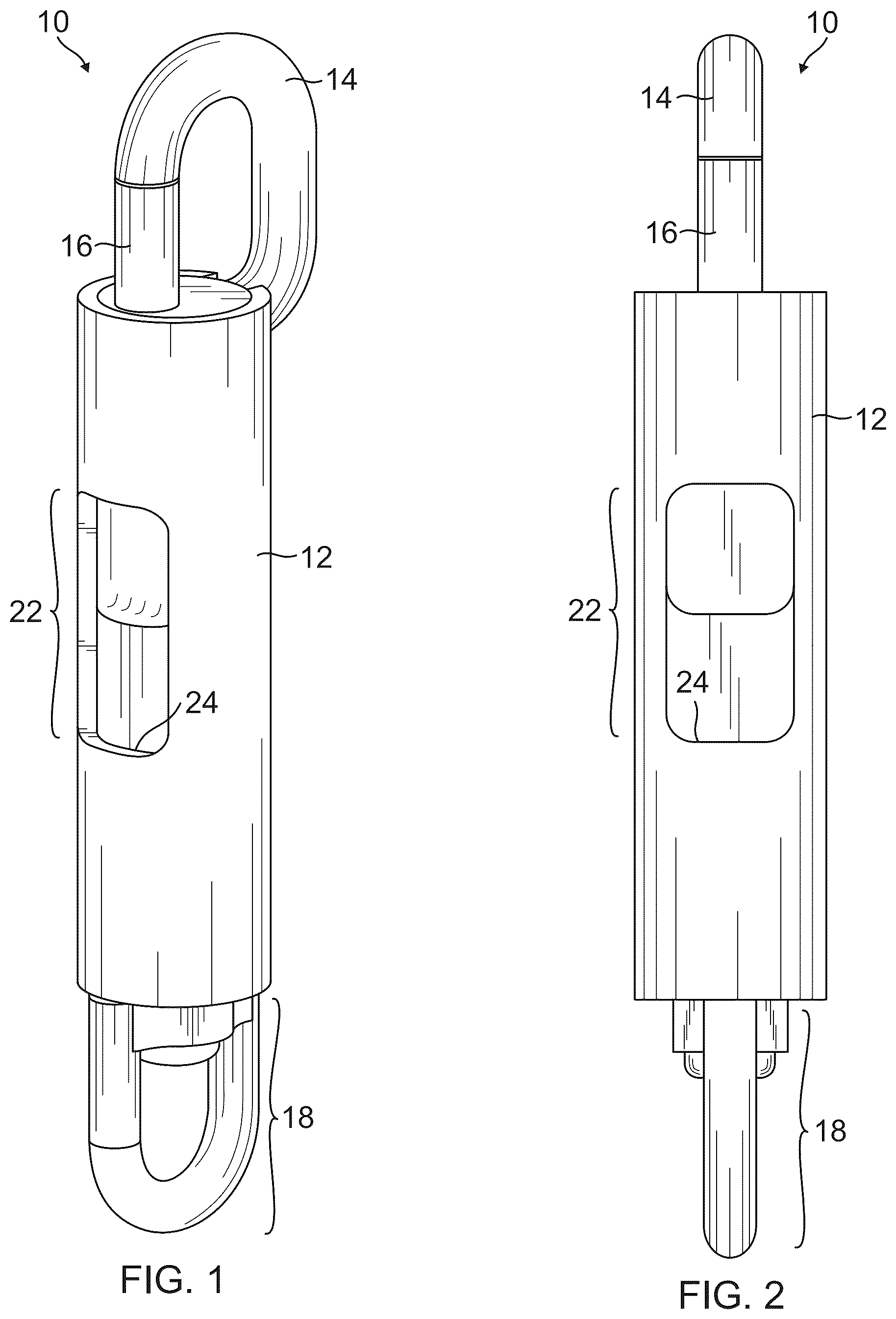 Patent US12480541 Figure 1 – Manually operated snap hook