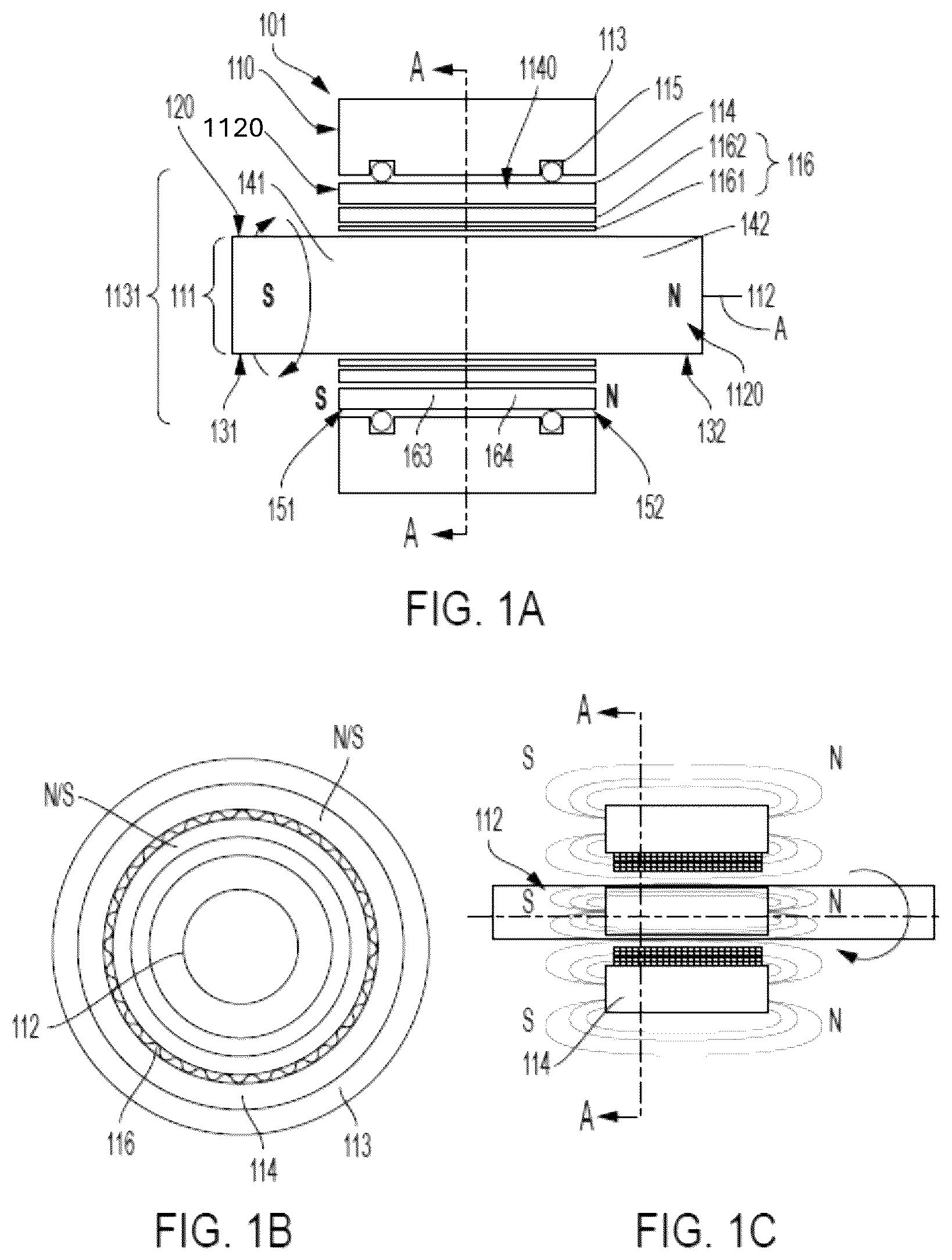Patent US12480544 Figure 1 – Hybrid airfoil and auxiliary magnetic bearings