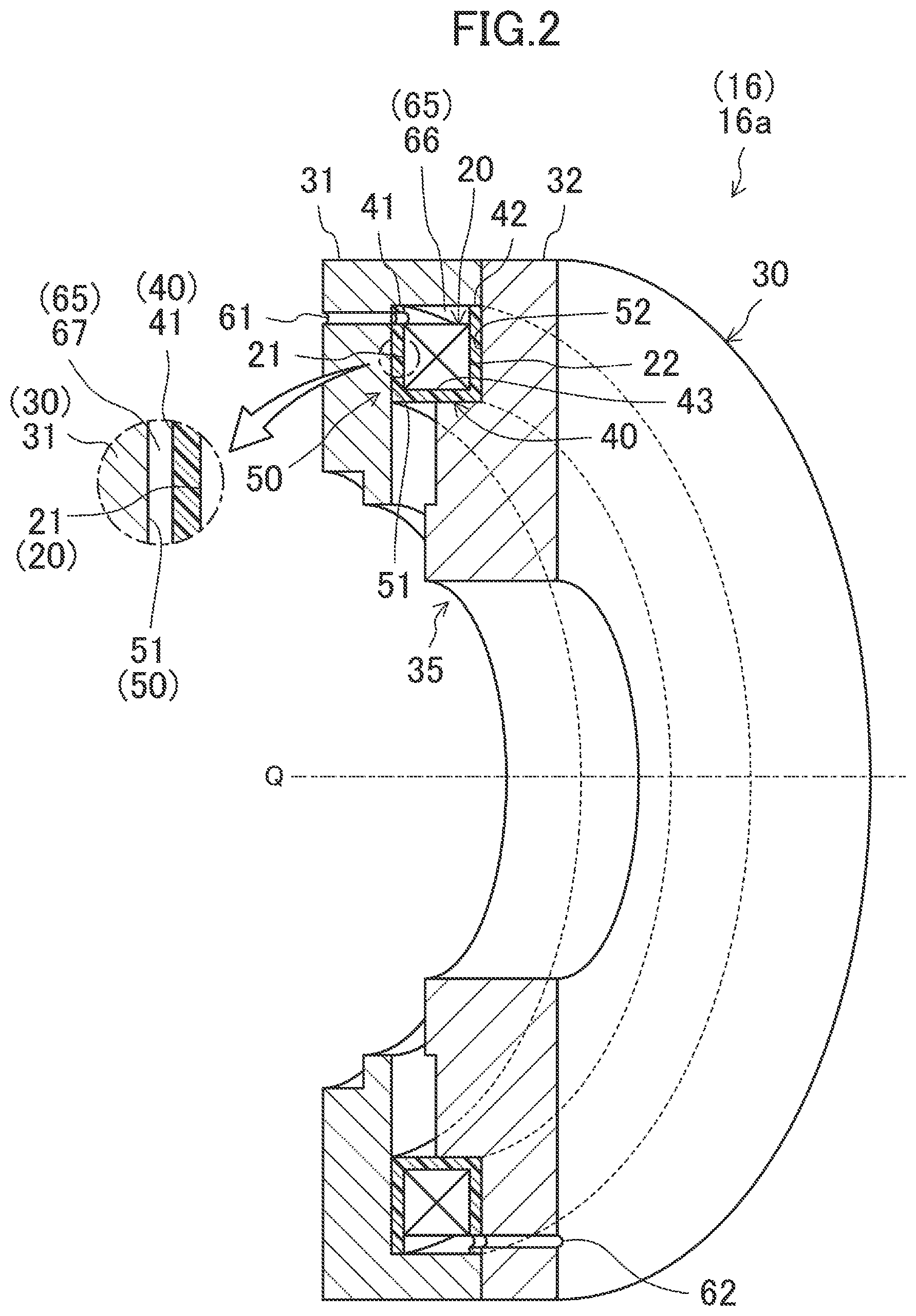 Patent US12480547 Figure 2 – Thrust magnetic bearing with cooling structure