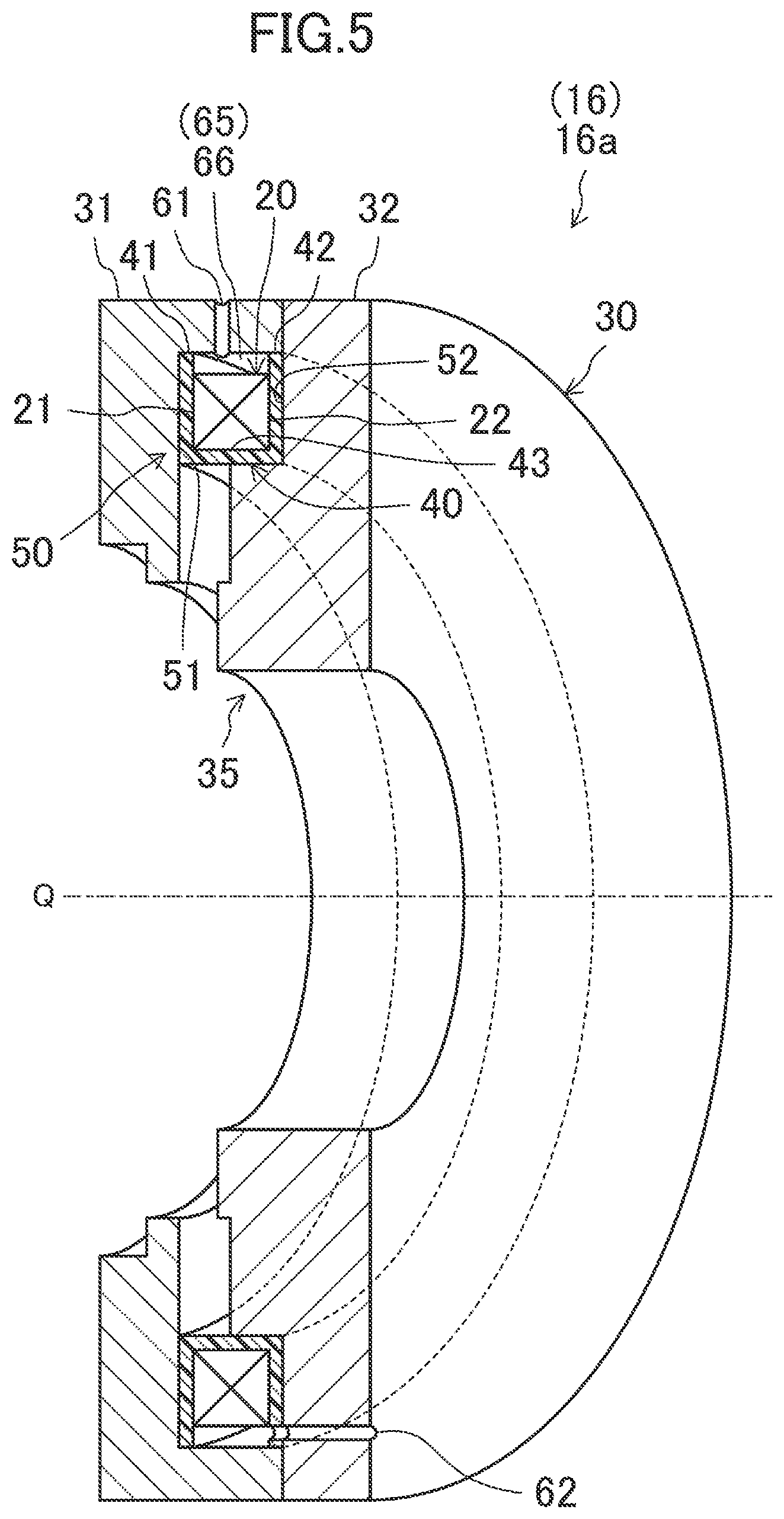 Patent US12480547 Figure 5 – Thrust magnetic bearing with cooling structure